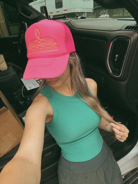 The Knockin' Boots Trucker in Pink