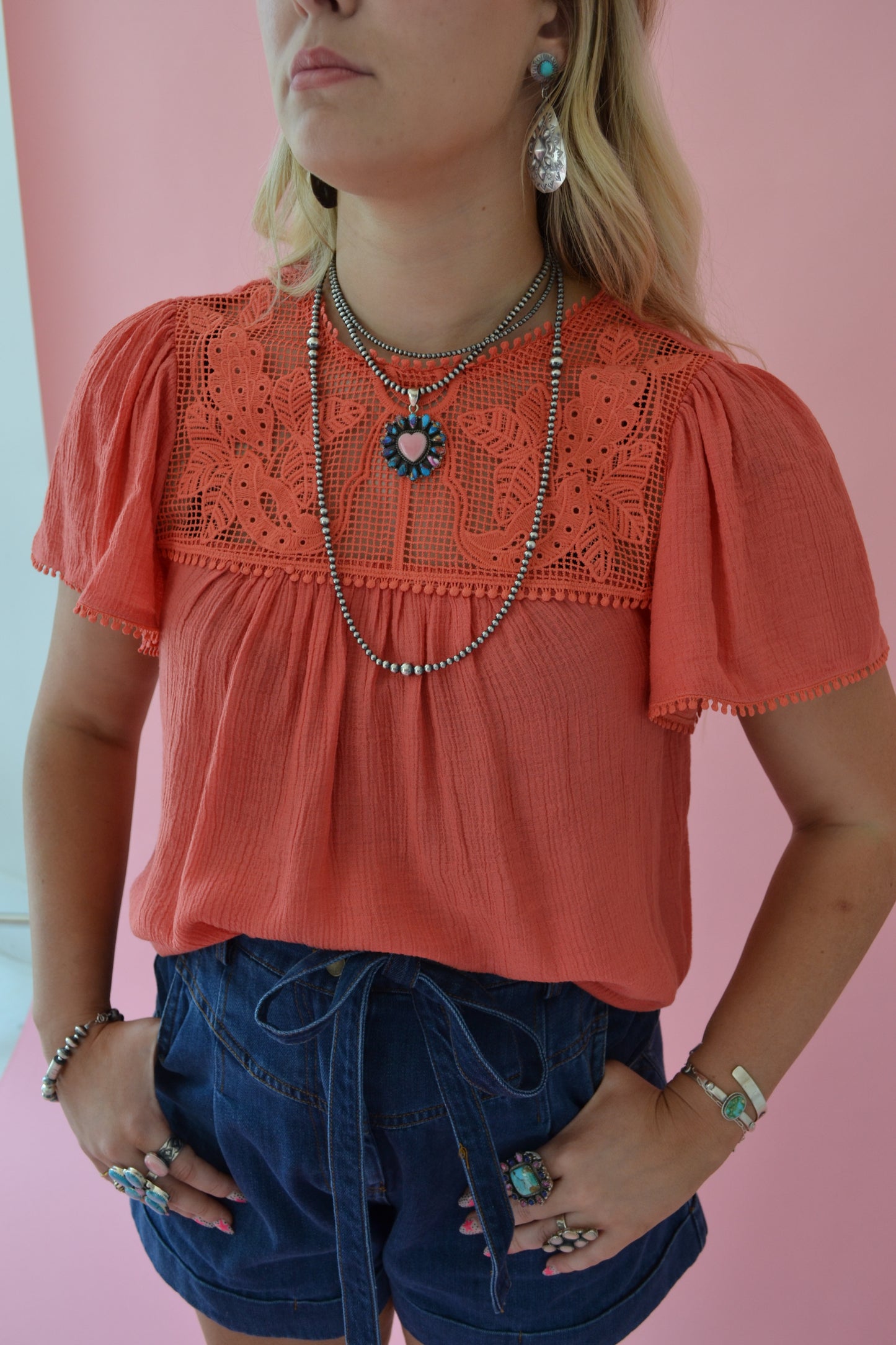 The Palmer Top in Pink LARGE
