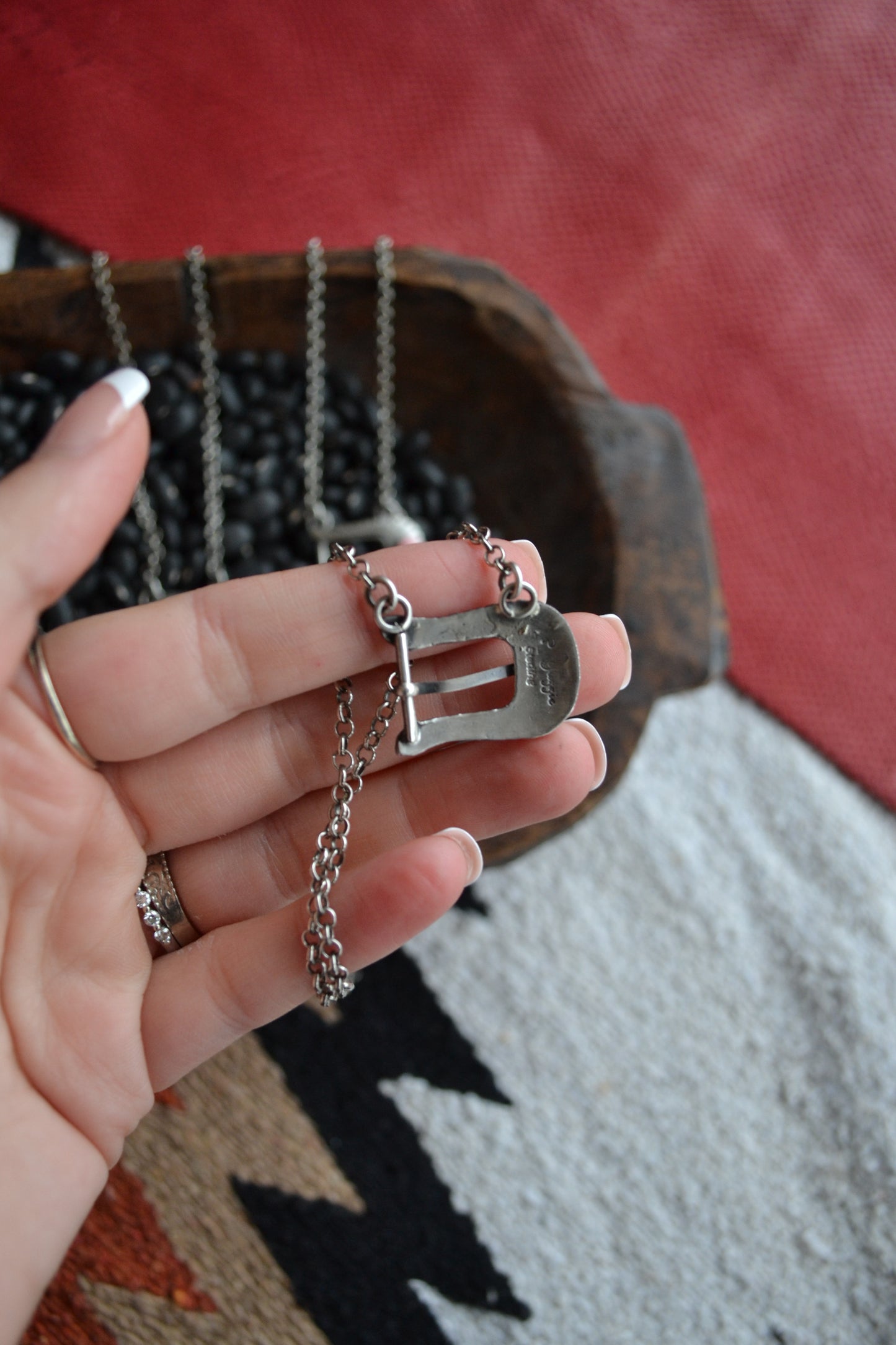 The Lil' Buckle Necklaces (Available in Pink Conch, Turquoise, & Plain Silver)