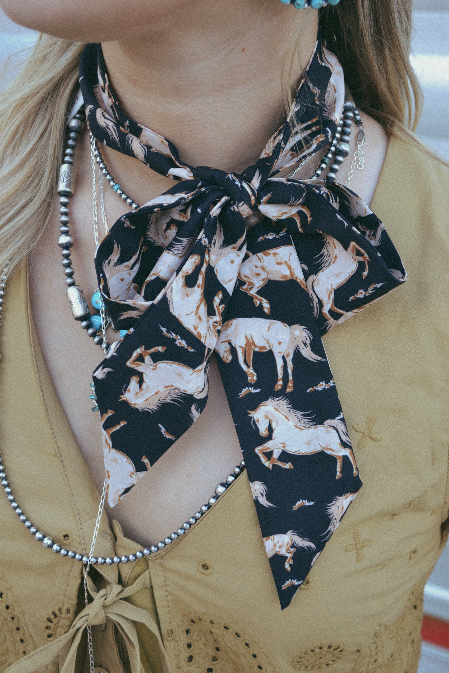 horse print twilly scarf