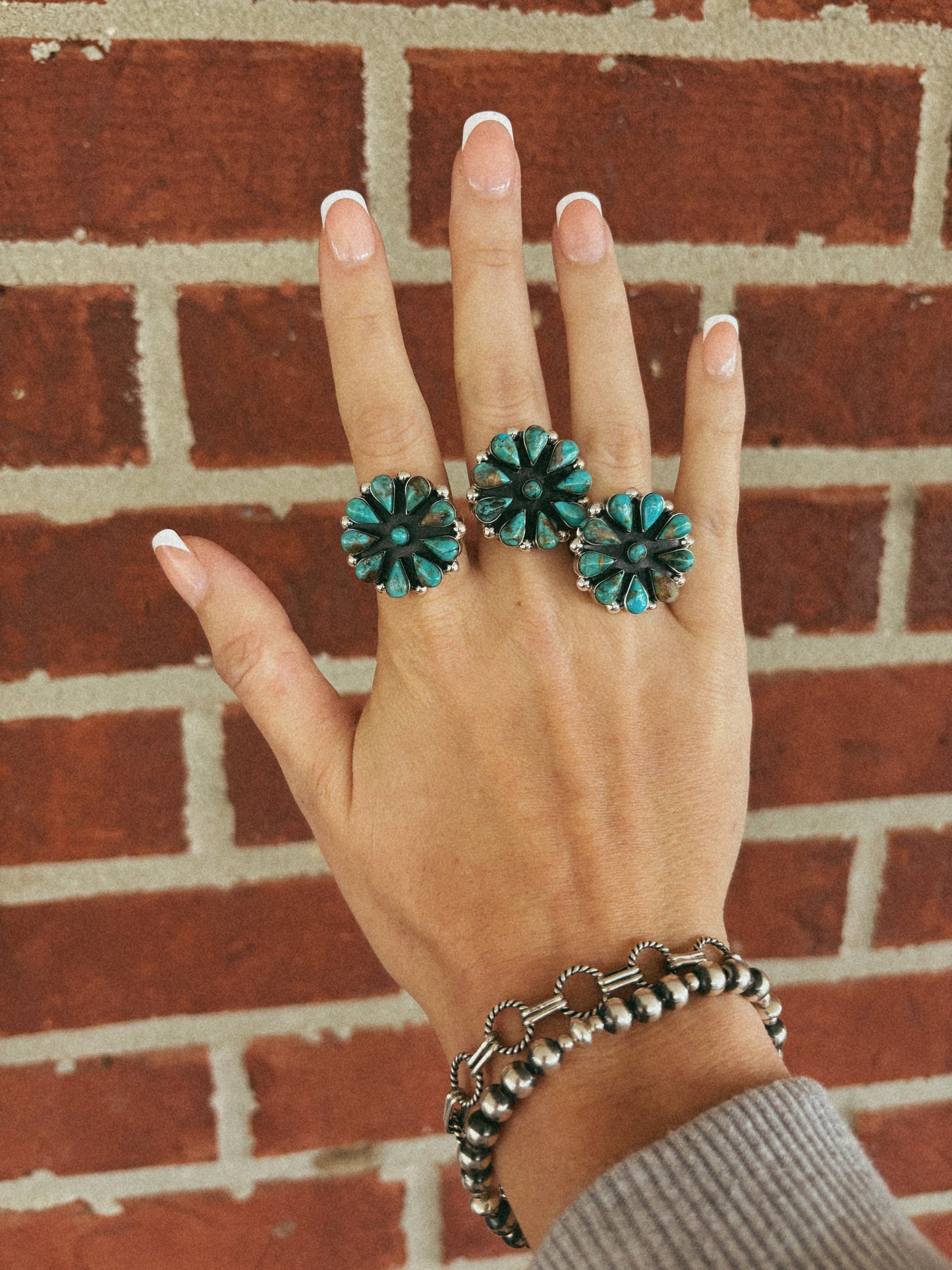 Turquoise flower ring