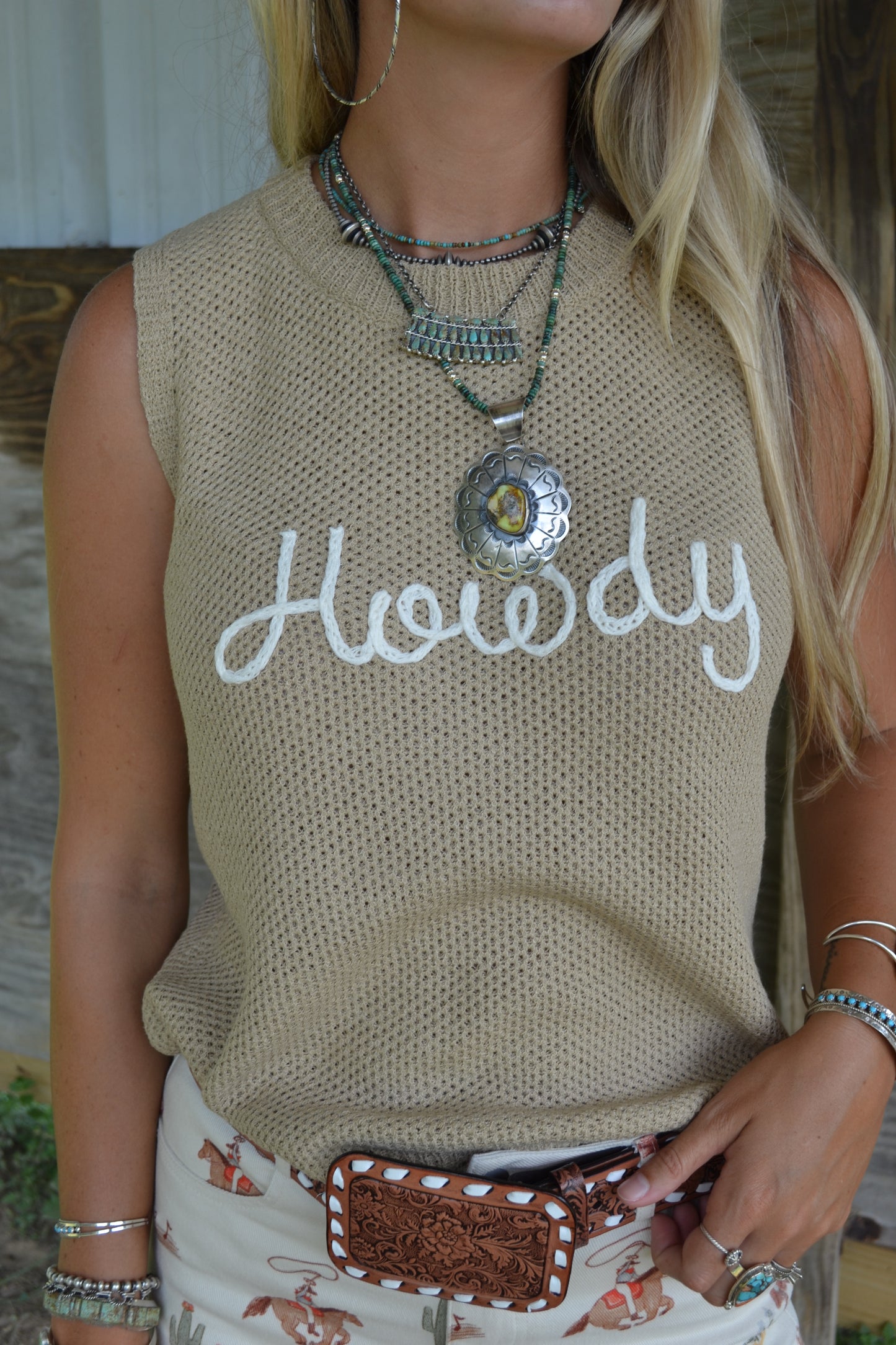 The Howdy Sweater Tank LARGE