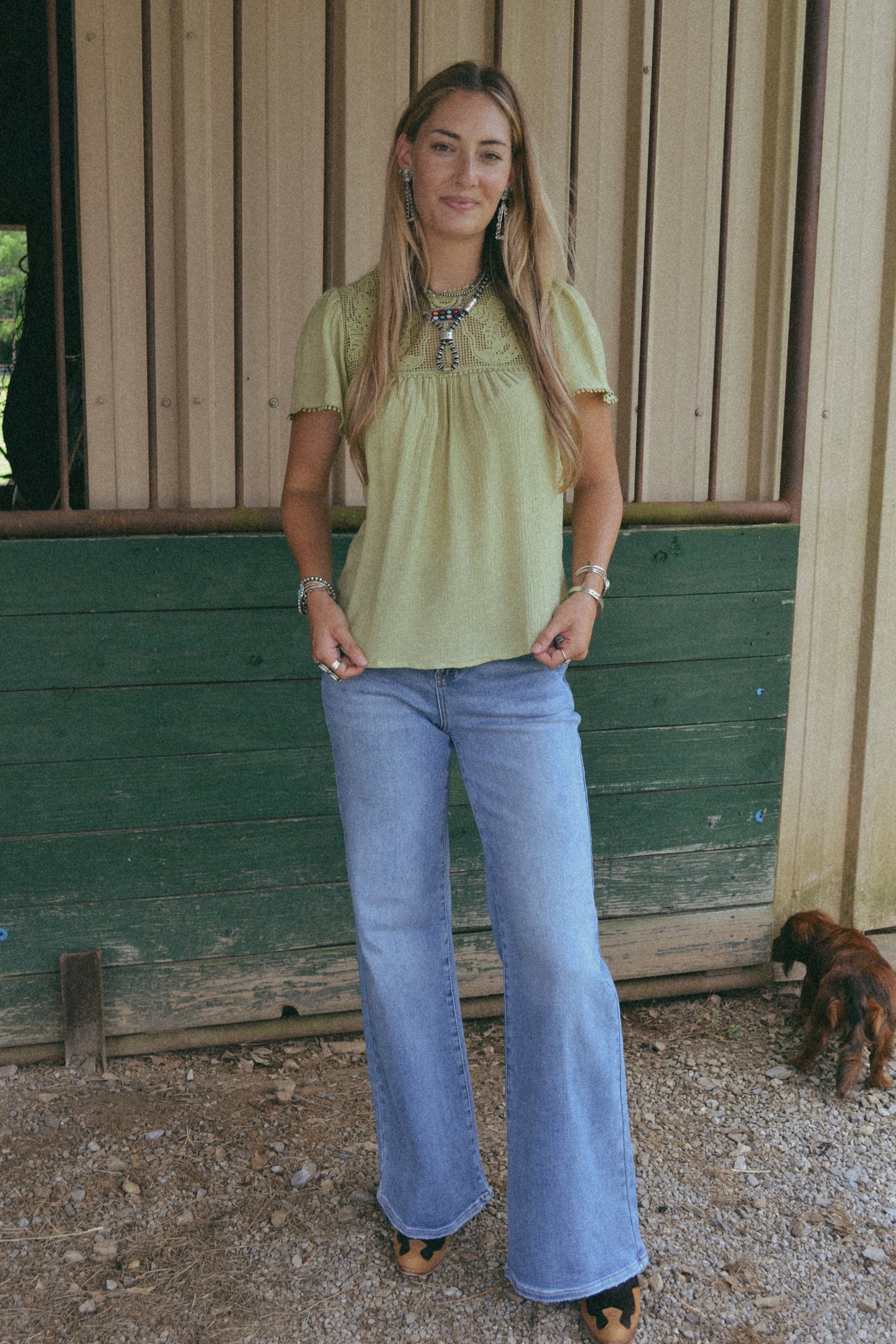 The Palmer Top in Lime