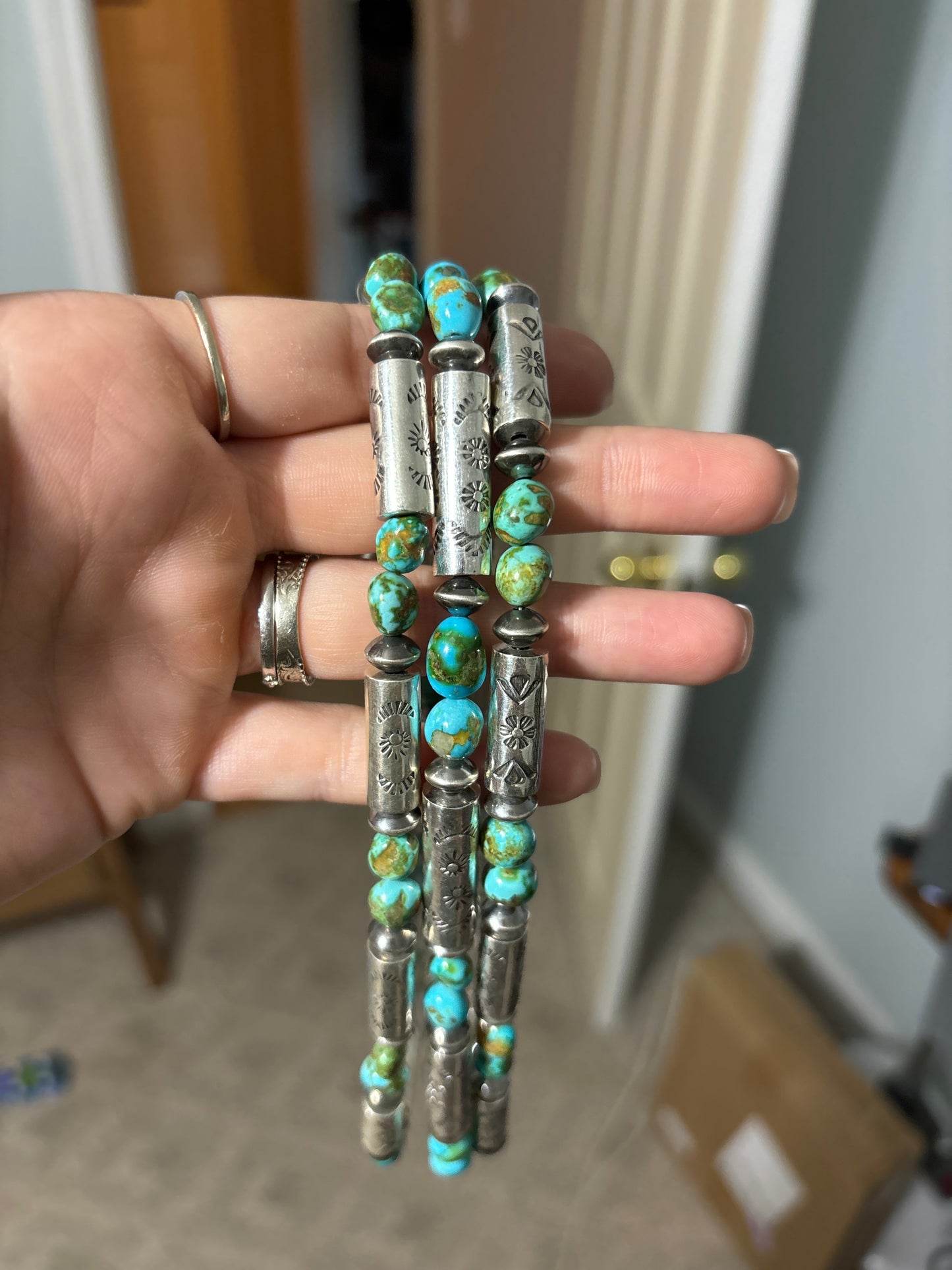The Hatoria 16" Sonoran & Handcrafted Barrel Bead Necklace