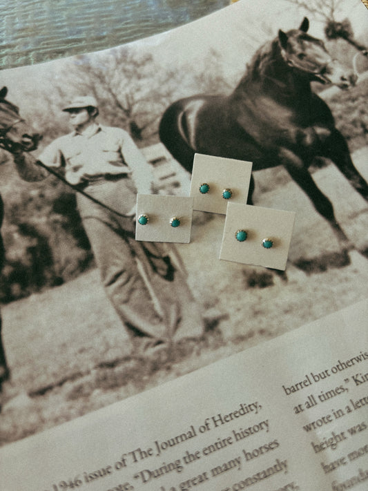 Mini turquoise stud earrings