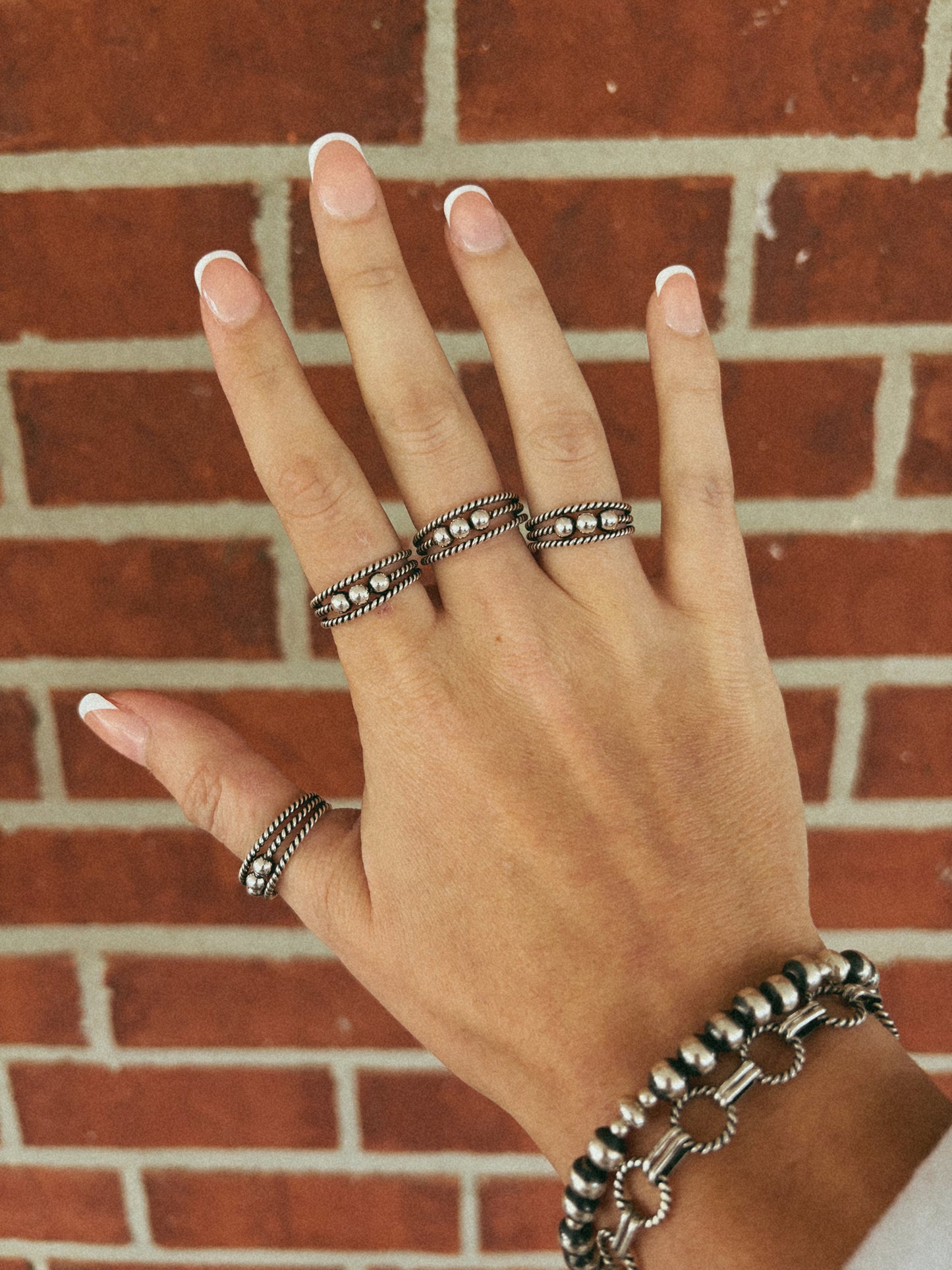 Sterling ball dot ring