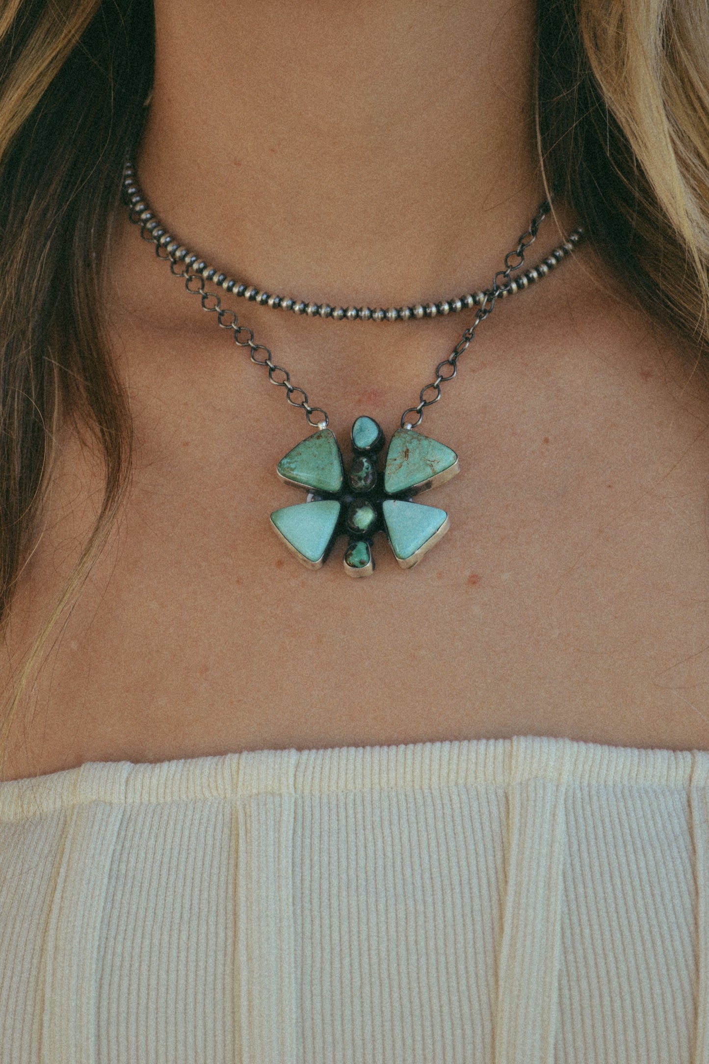 Scott skeets turquoise butterfly necklace