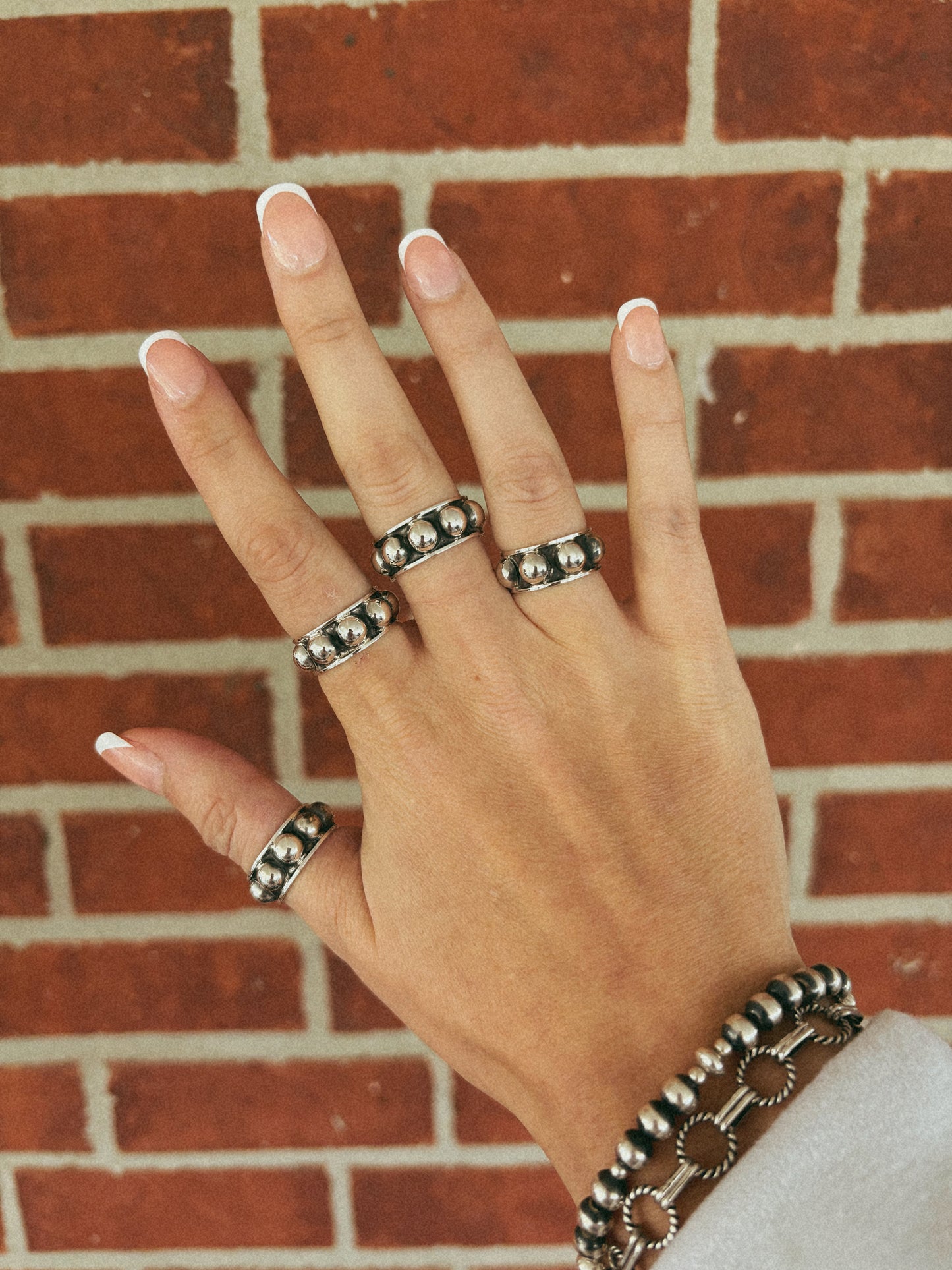 Sterling ball dot ring