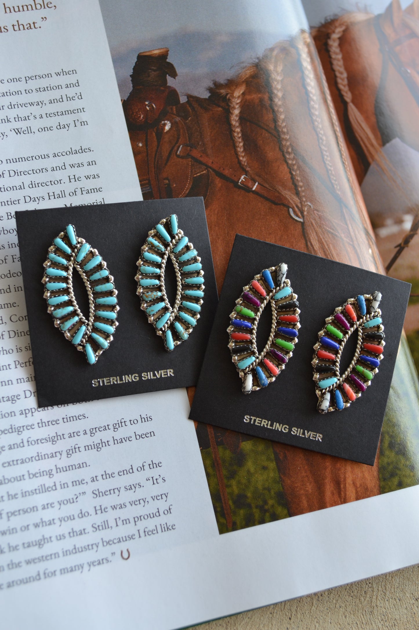 tamara benally turquoise cluster earrings