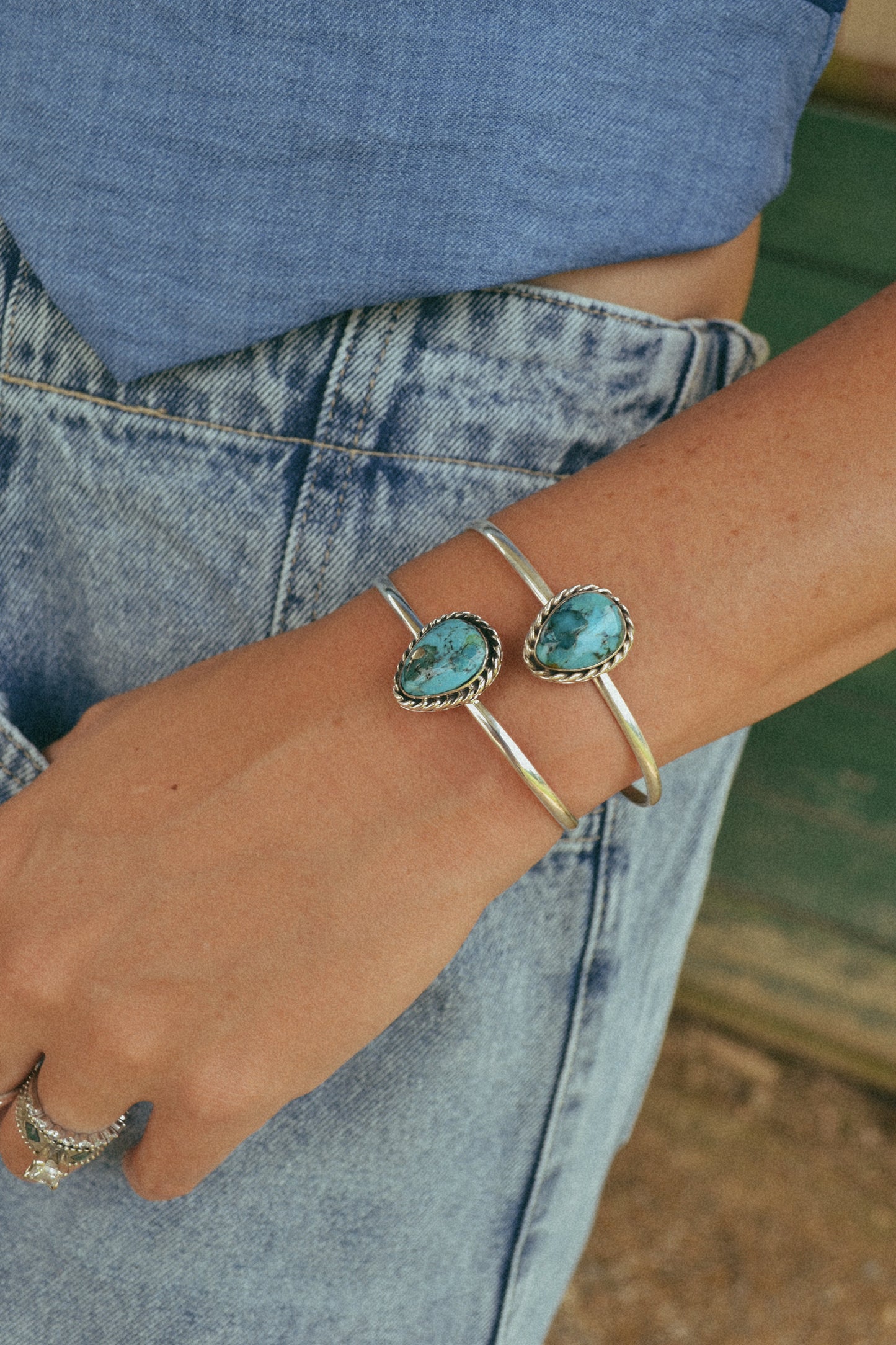 teardrop turquoise cuff bracelet