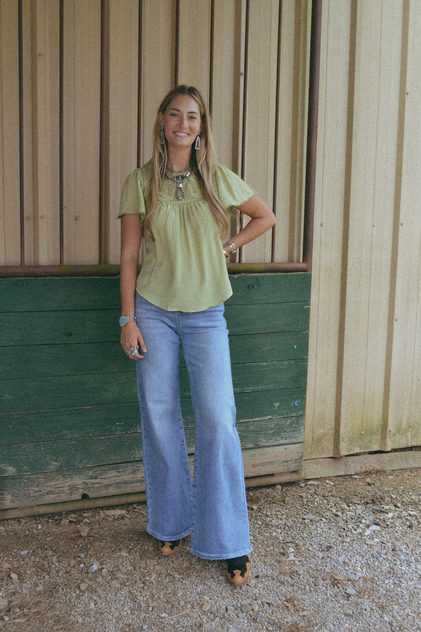 The Palmer Top in Lime