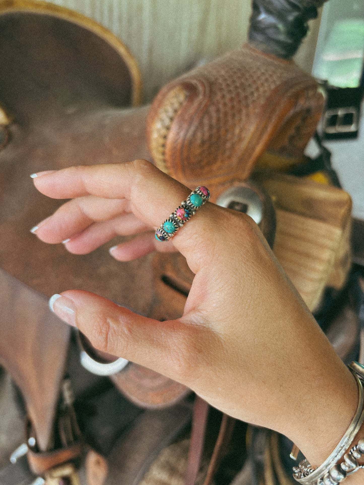 mojave turquoise stacker ring