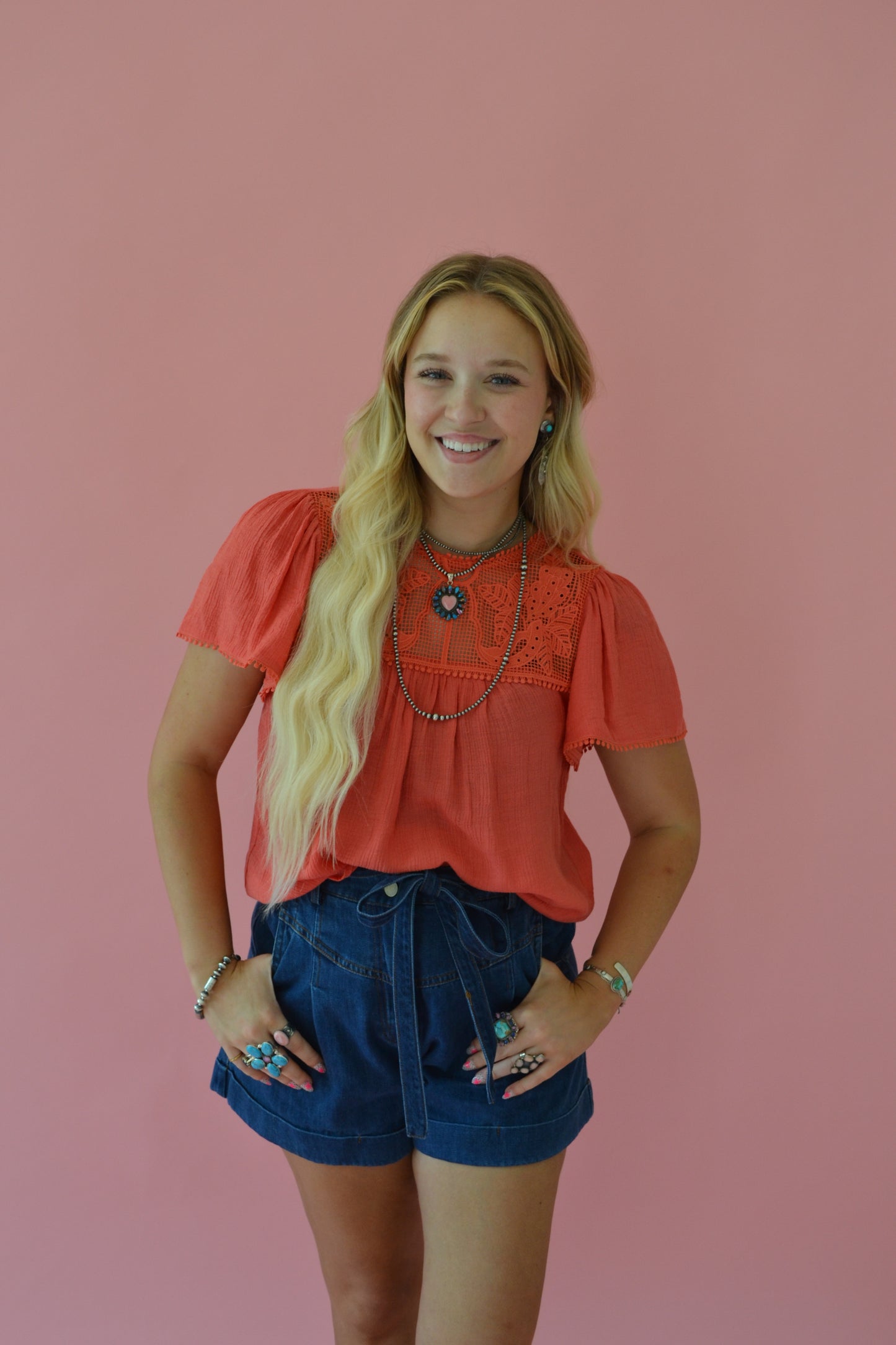 The Palmer Top in Pink LARGE