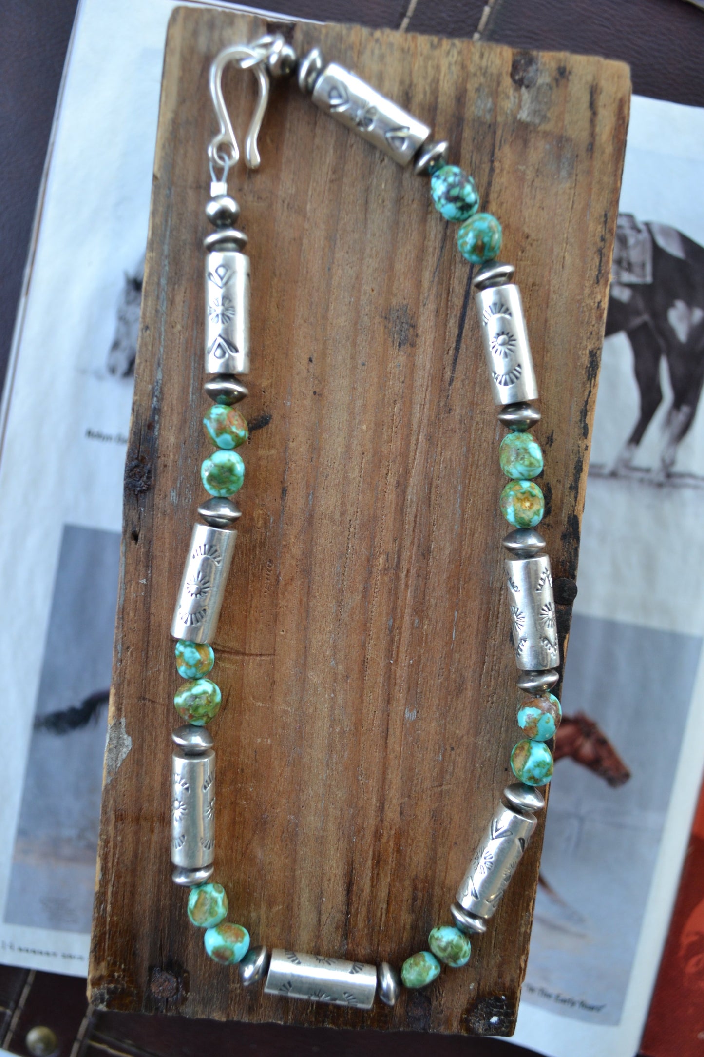 The Hatoria 20" Sonoran & Handcrafted Barrel Bead Necklace