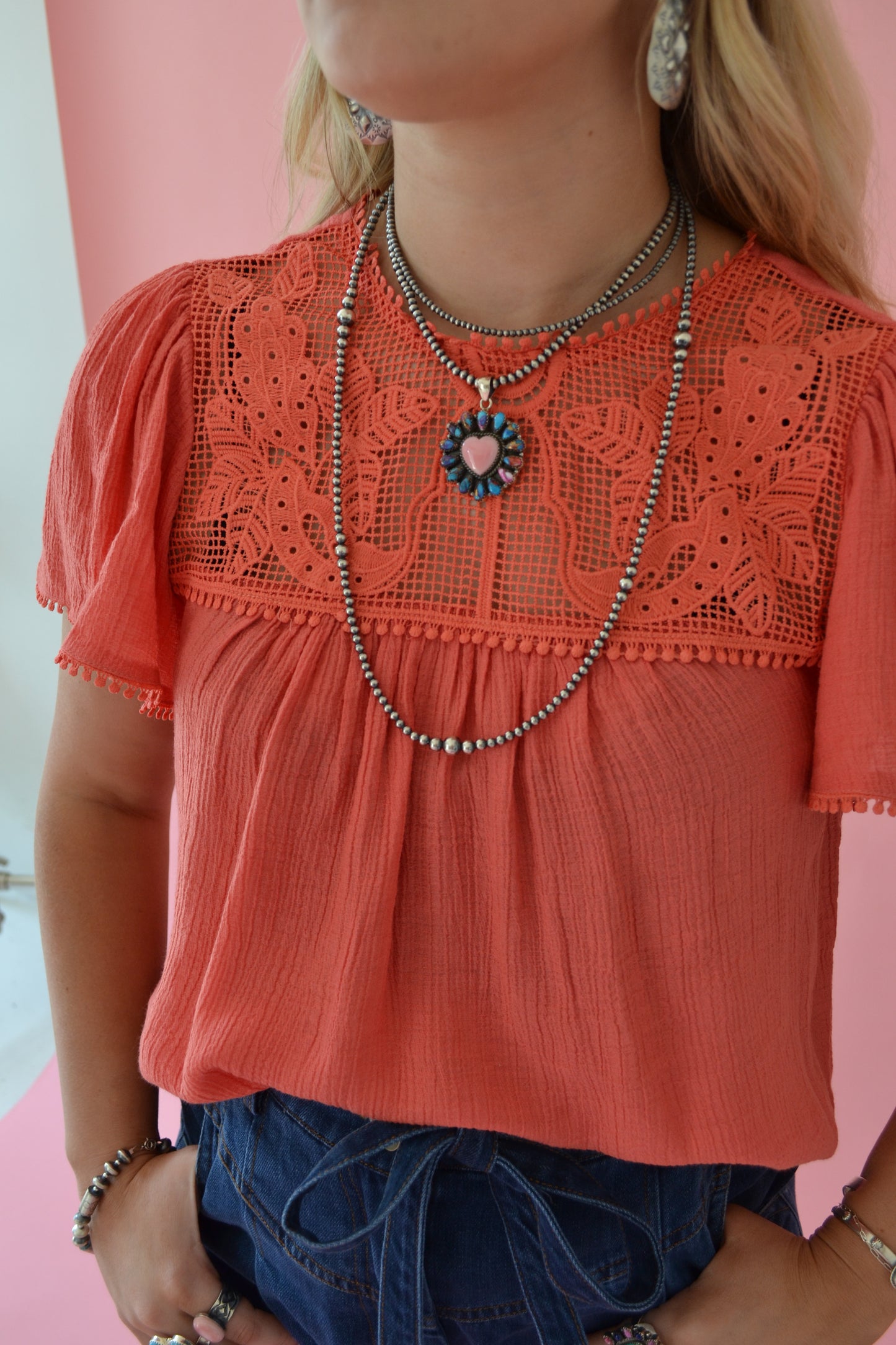 The Palmer Top in Pink LARGE