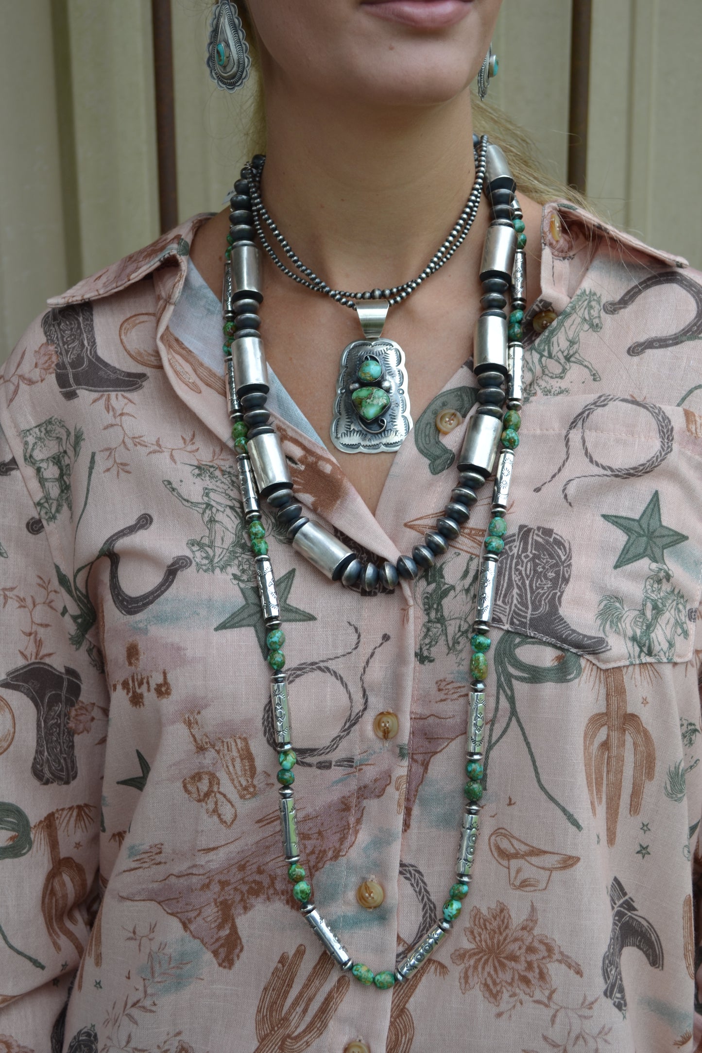 Sonoran and barrel bead necklace