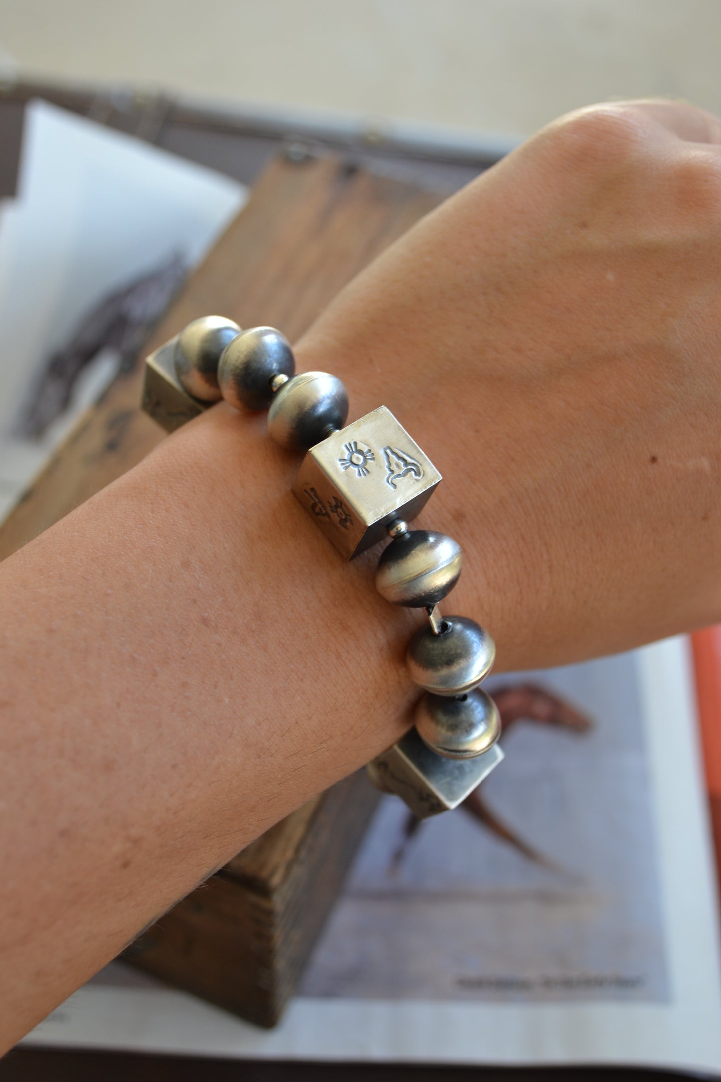 Sharon Cooley stretch bead bracelet
