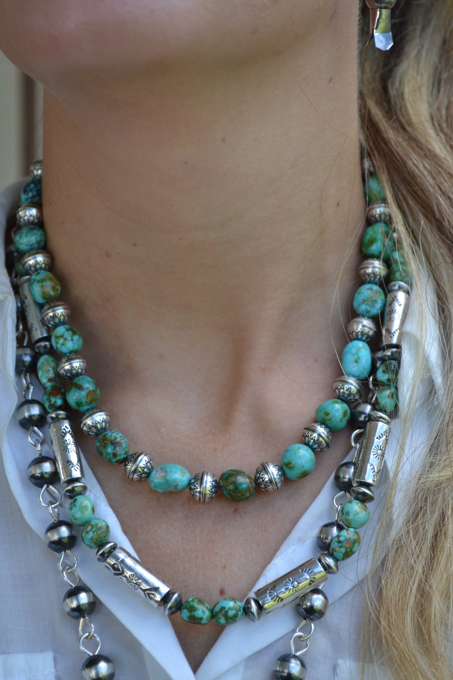 The Hatoria 20" Sonoran & Handcrafted Barrel Bead Necklace