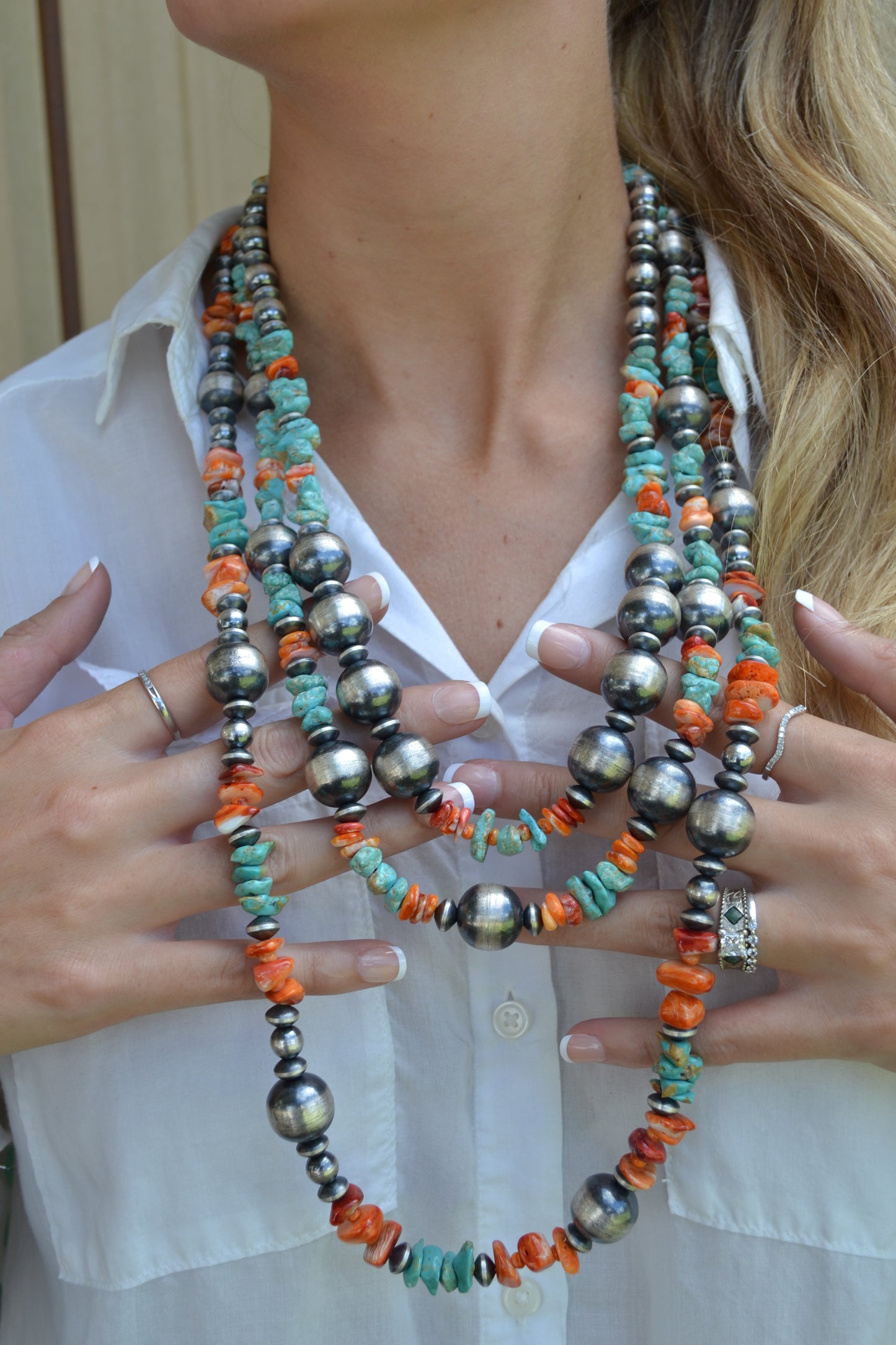 Chimney Butte orange spiny and turquoise beads