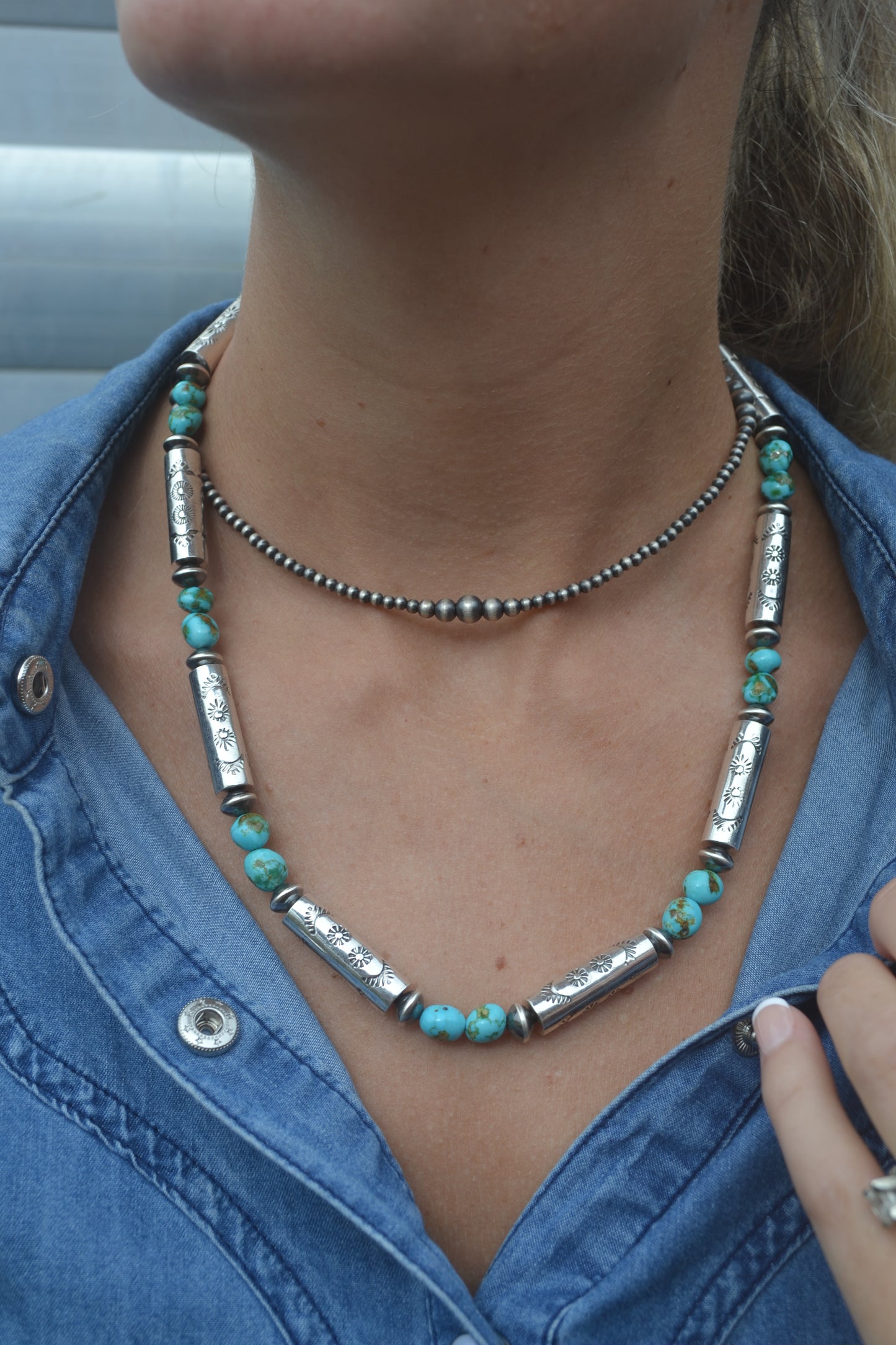 The Hatoria 21" Sonoran & Handcrafted Barrel Bead Necklace