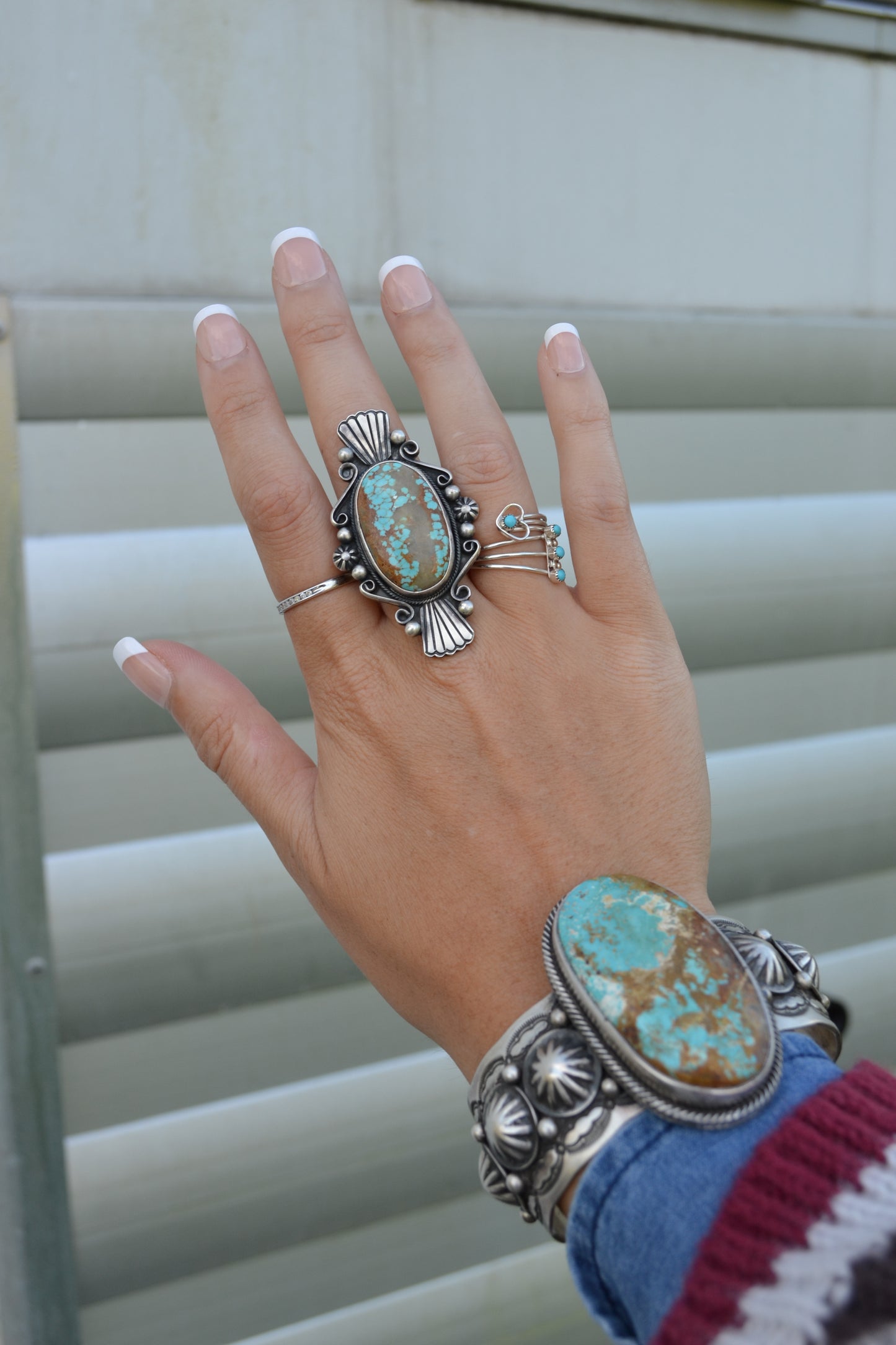 native made #8 turquoise ring size 7.75