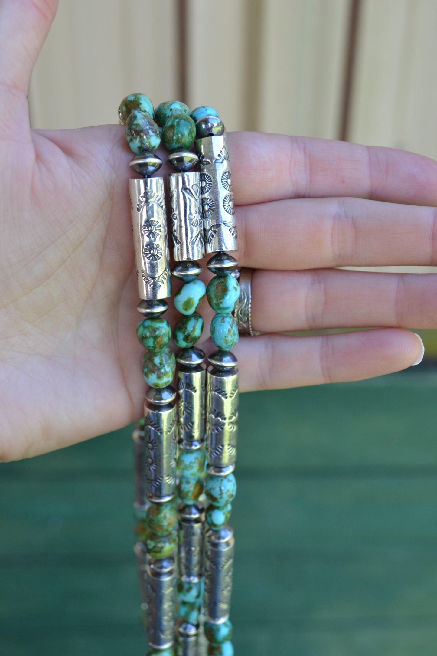 The Hatoria 24-25" Sonoran & Handcrafted Barrel Bead Necklace