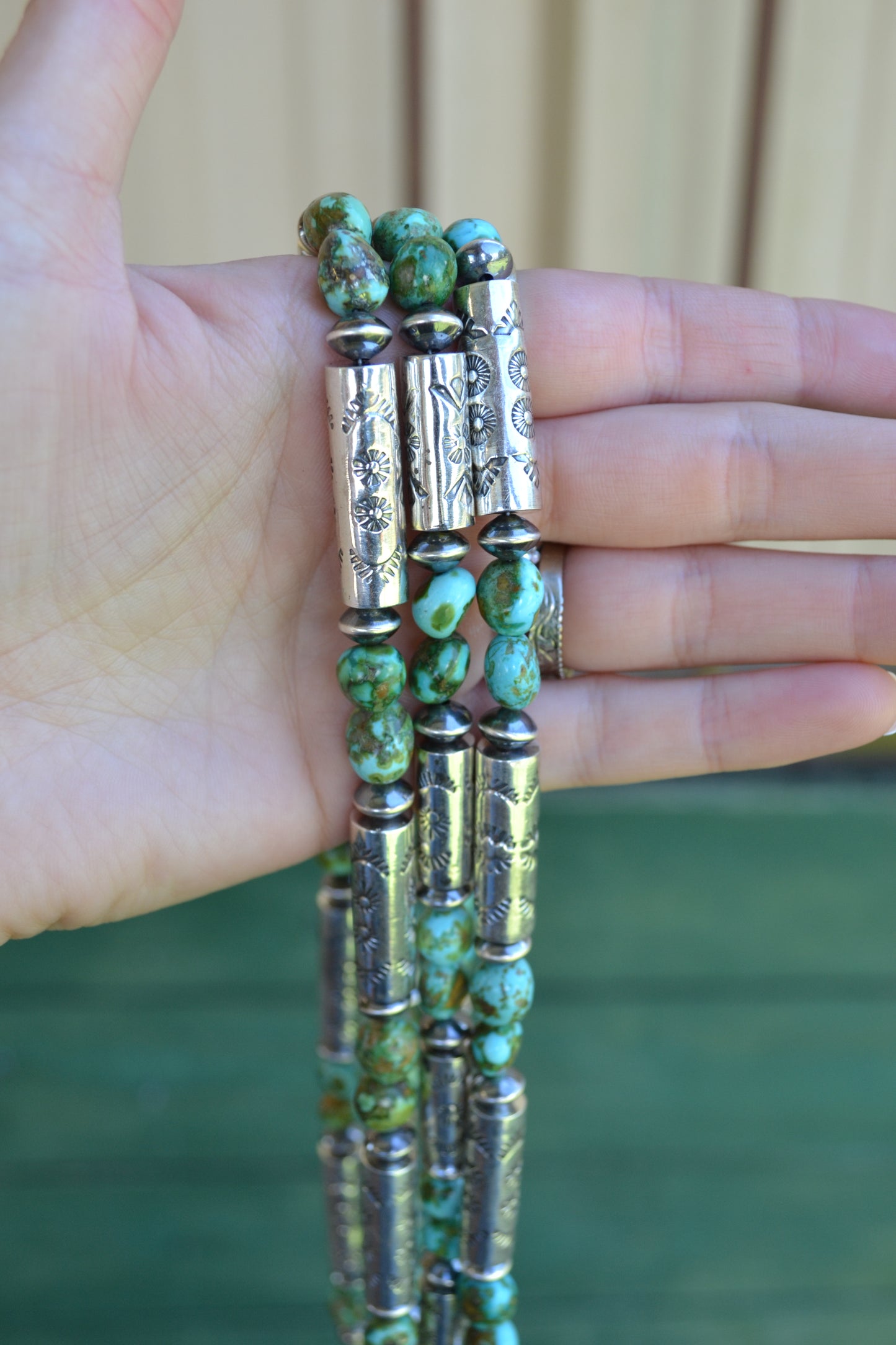 The Hatoria 24-25" Sonoran & Handcrafted Barrel Bead Necklace