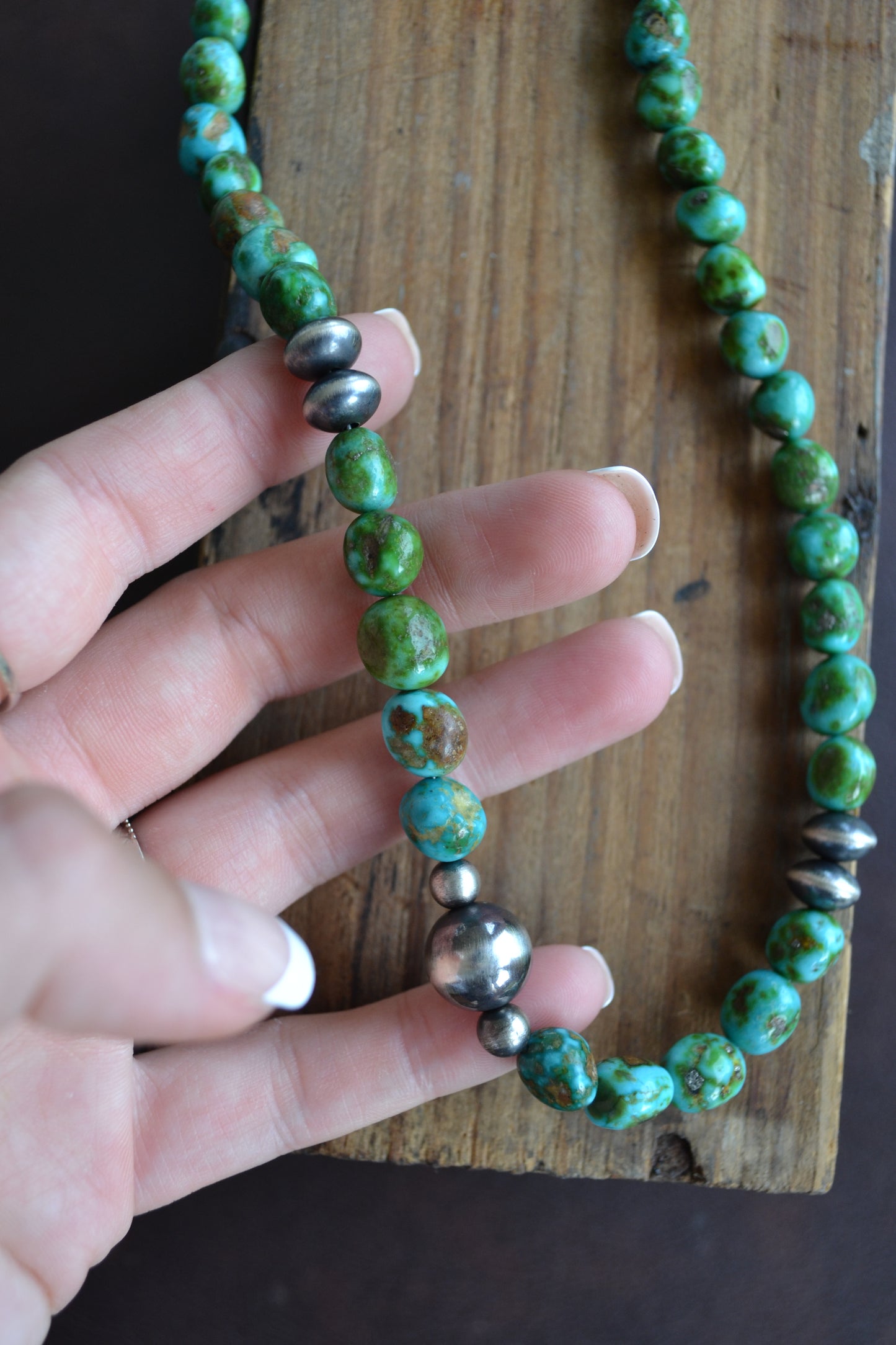 Sonoran gold and sterling bead necklace