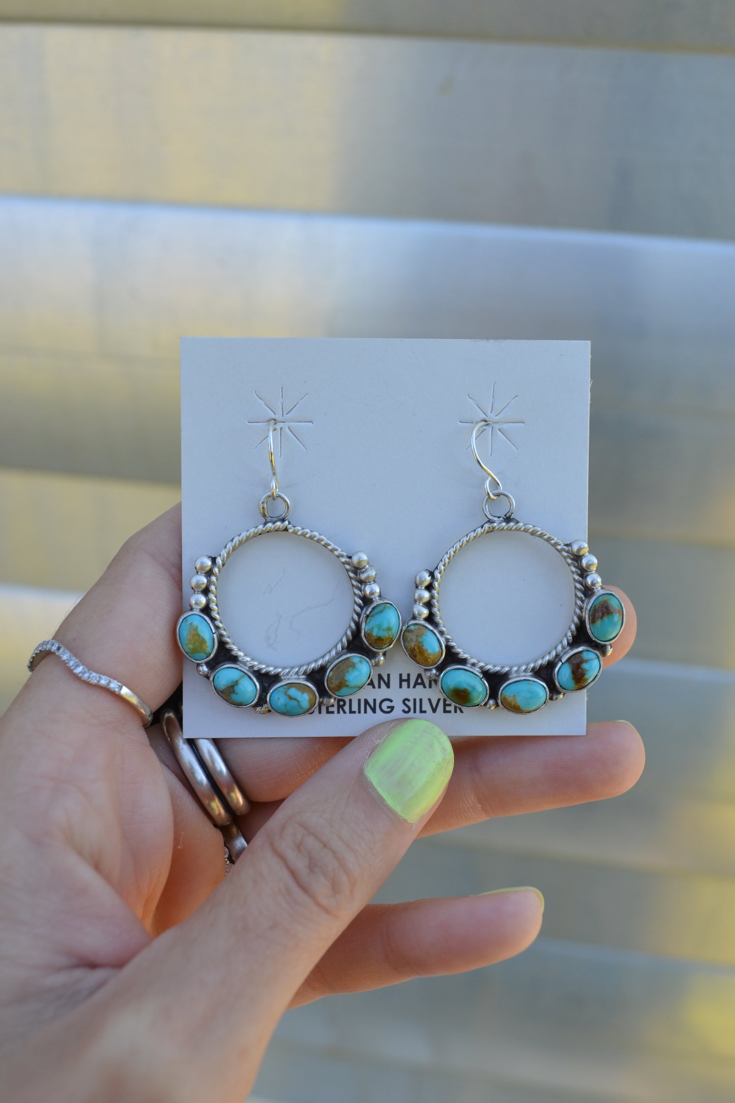 The Seneca Hoops in Turquoise