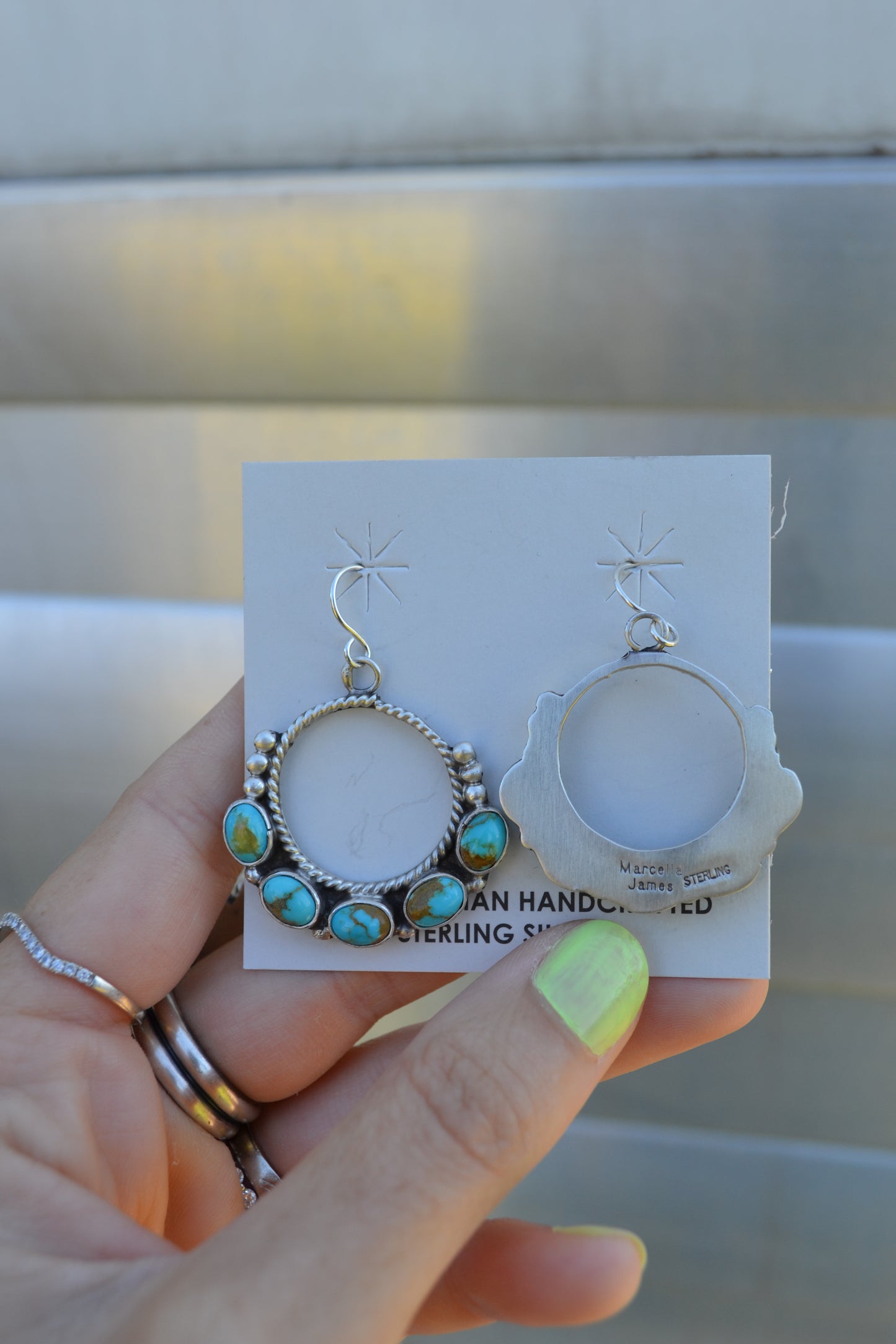 The Seneca Hoops in Turquoise
