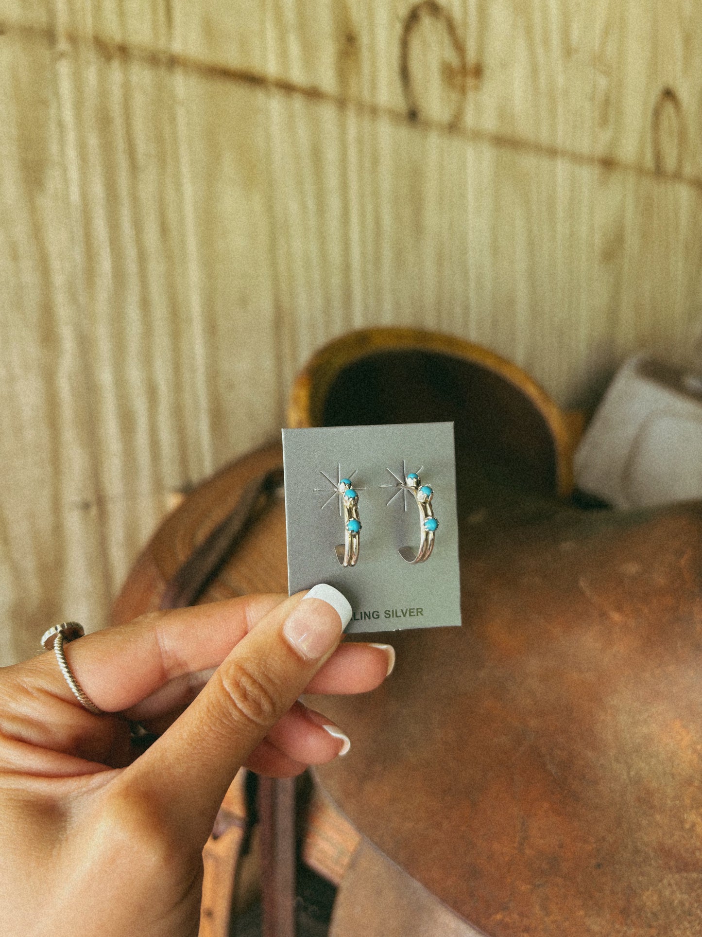 small turquoise hoop earrings