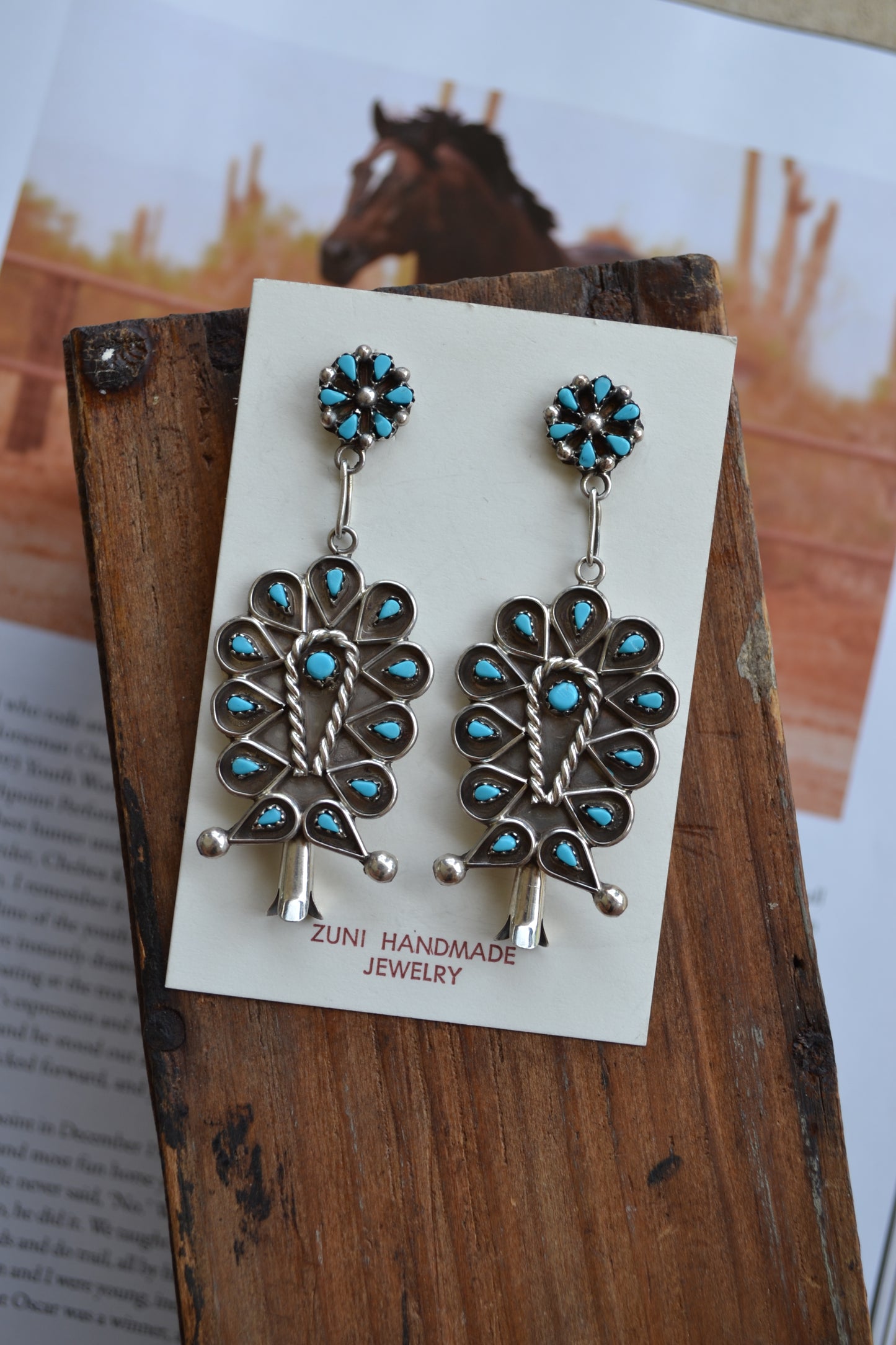 tricia leekity turquoise dangle earrings