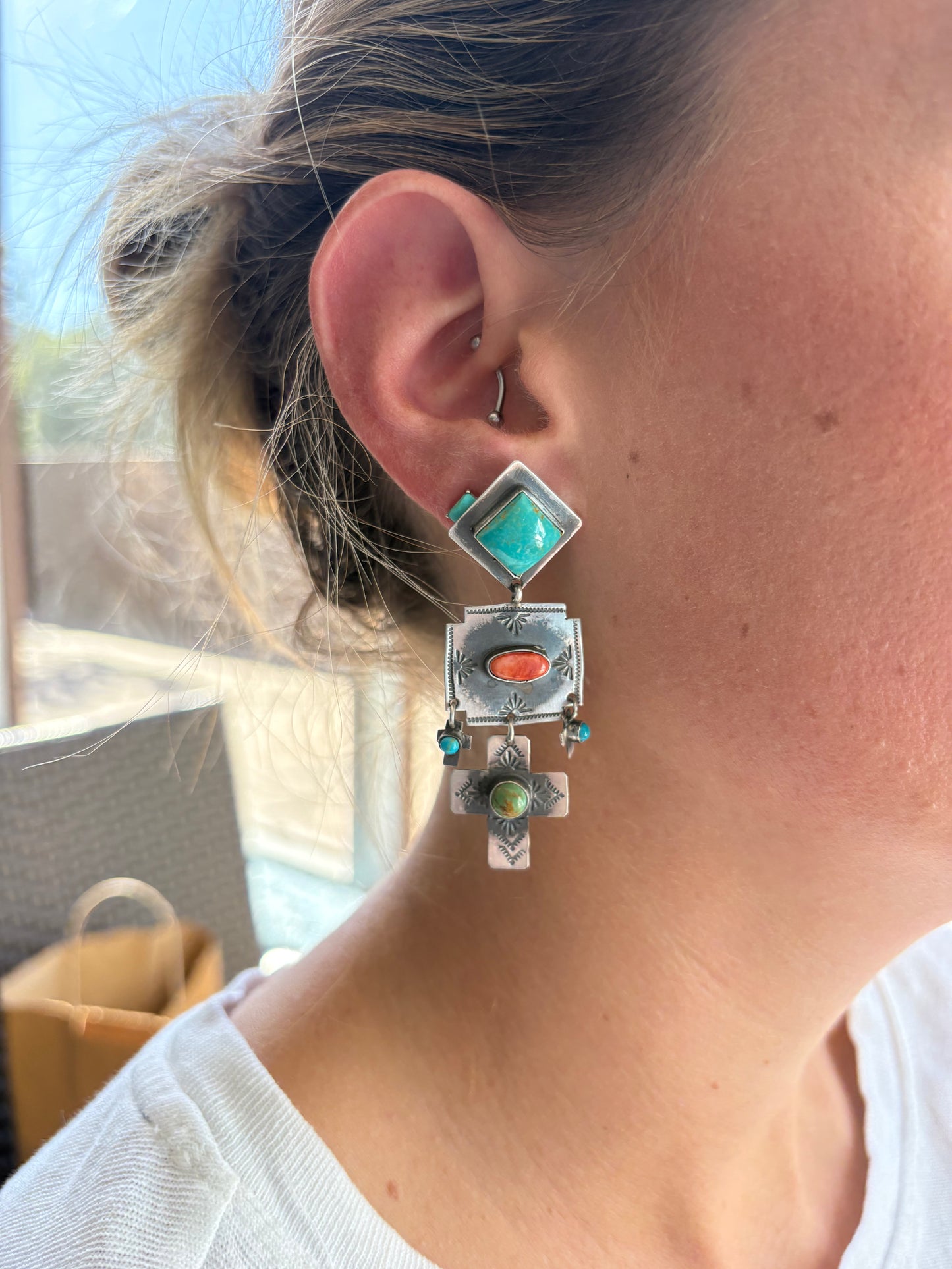 MARKET FIND #30 - RITA LEE SPINY & TURQ EARRINGS