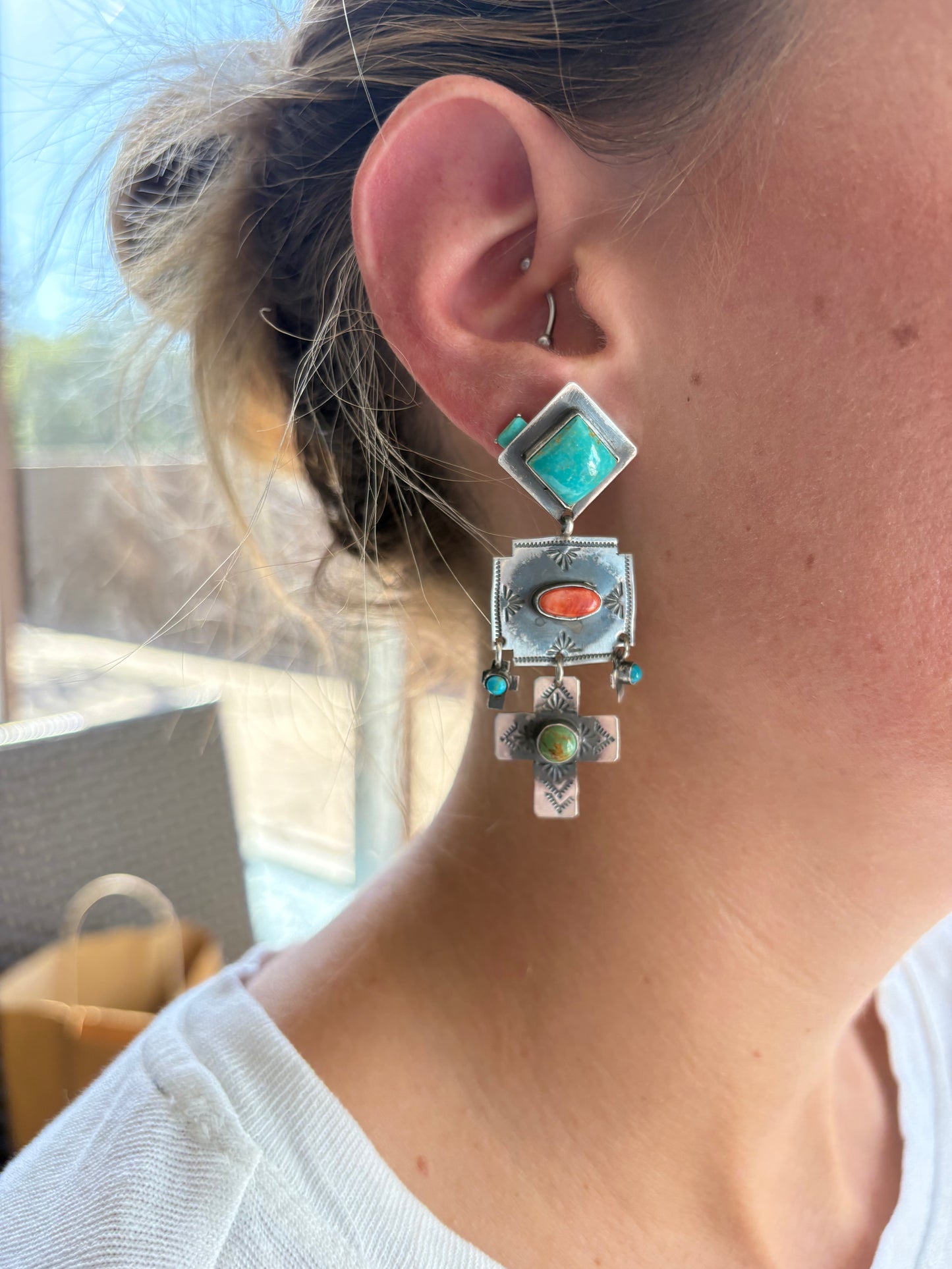 MARKET FIND #30 - RITA LEE SPINY & TURQ EARRINGS