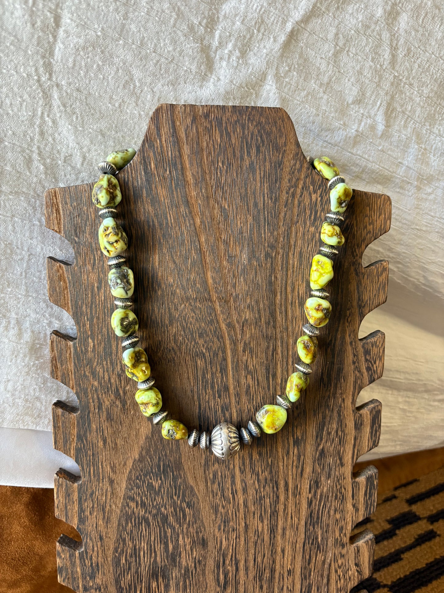 MARKET FIND #31 - 17" NATURAL PALOMINO & HANDMADE BEAD NECKLACE