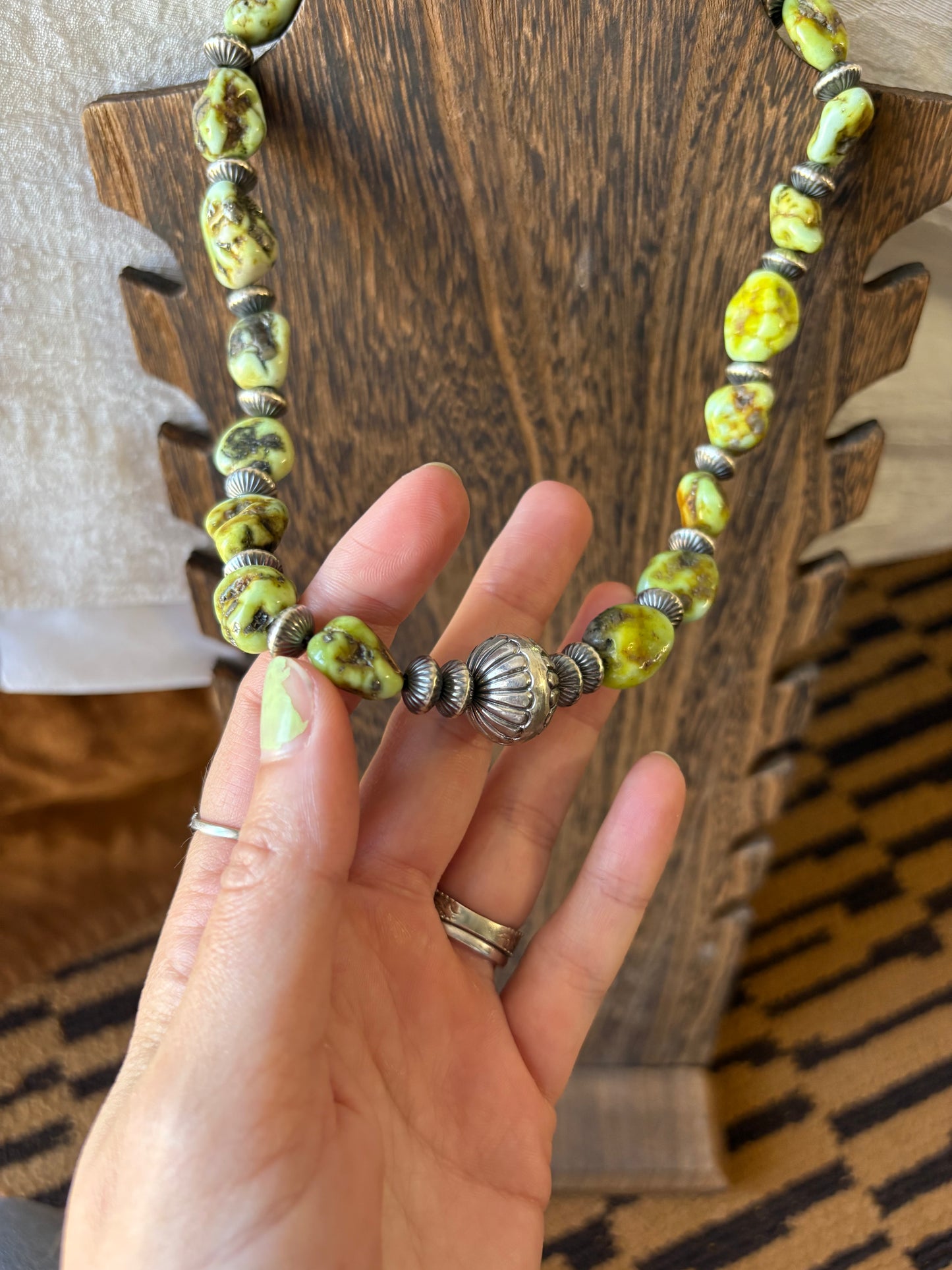 MARKET FIND #31 - 17" NATURAL PALOMINO & HANDMADE BEAD NECKLACE