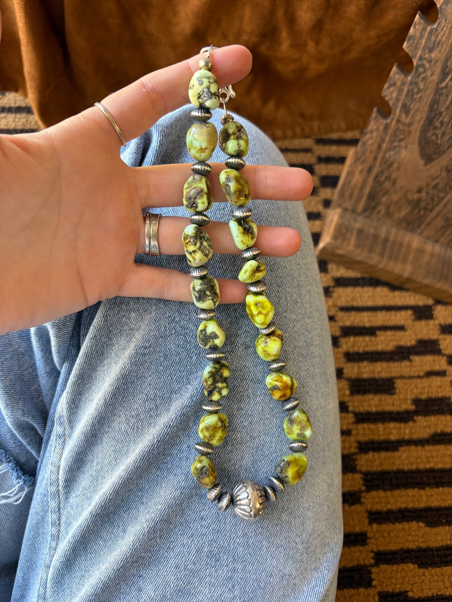 MARKET FIND #31 - 17" NATURAL PALOMINO & HANDMADE BEAD NECKLACE