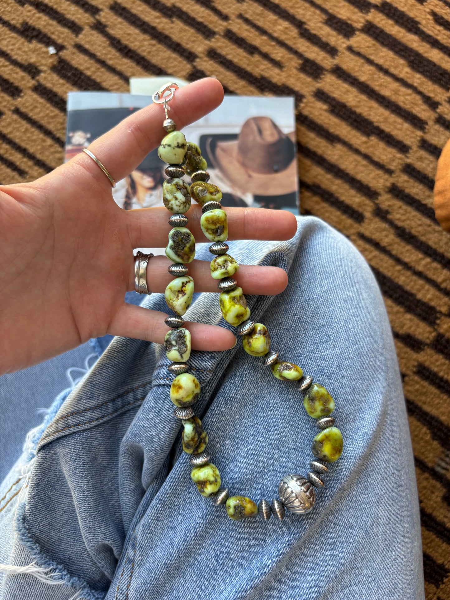 MARKET FIND #31 - 17" NATURAL PALOMINO & HANDMADE BEAD NECKLACE