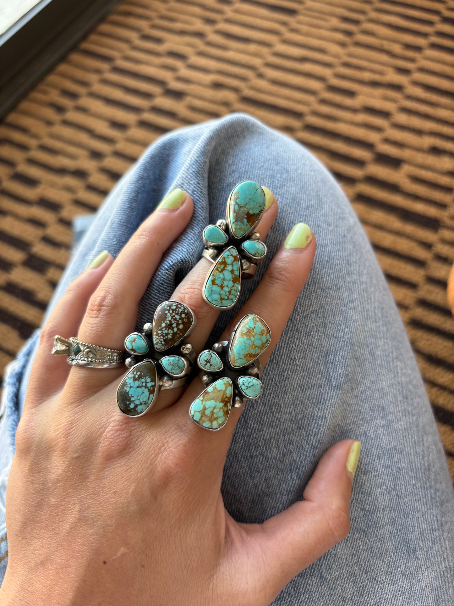MARKET FIND #46 - B JOHNSON #8 TURQ CROSS RING