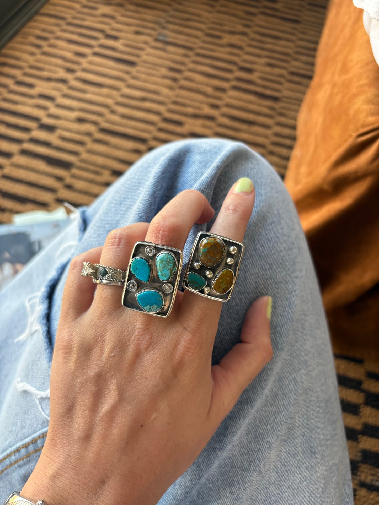 MARKET FIND #36 - JACQUELINE SILVER ADJ SQUARE RINGS