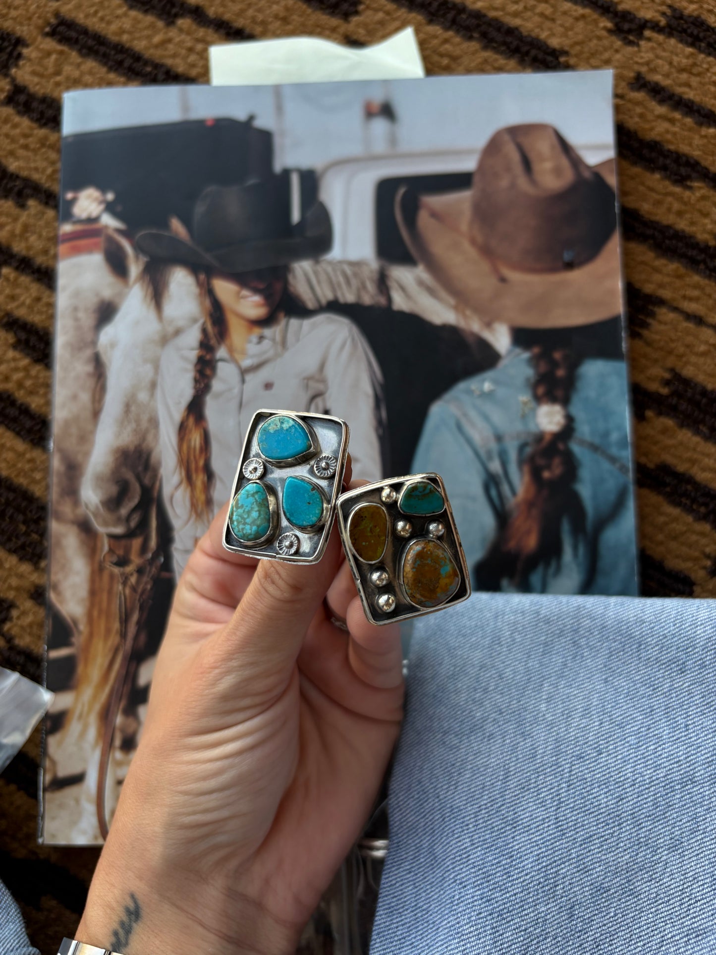 MARKET FIND #36 - JACQUELINE SILVER ADJ SQUARE RINGS