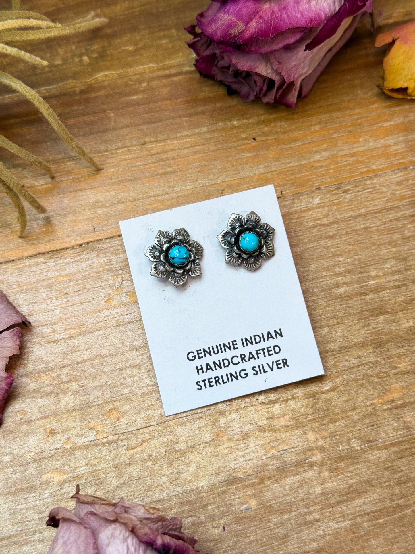 Sterling Silver Kingman Turquoise Stud Earrings