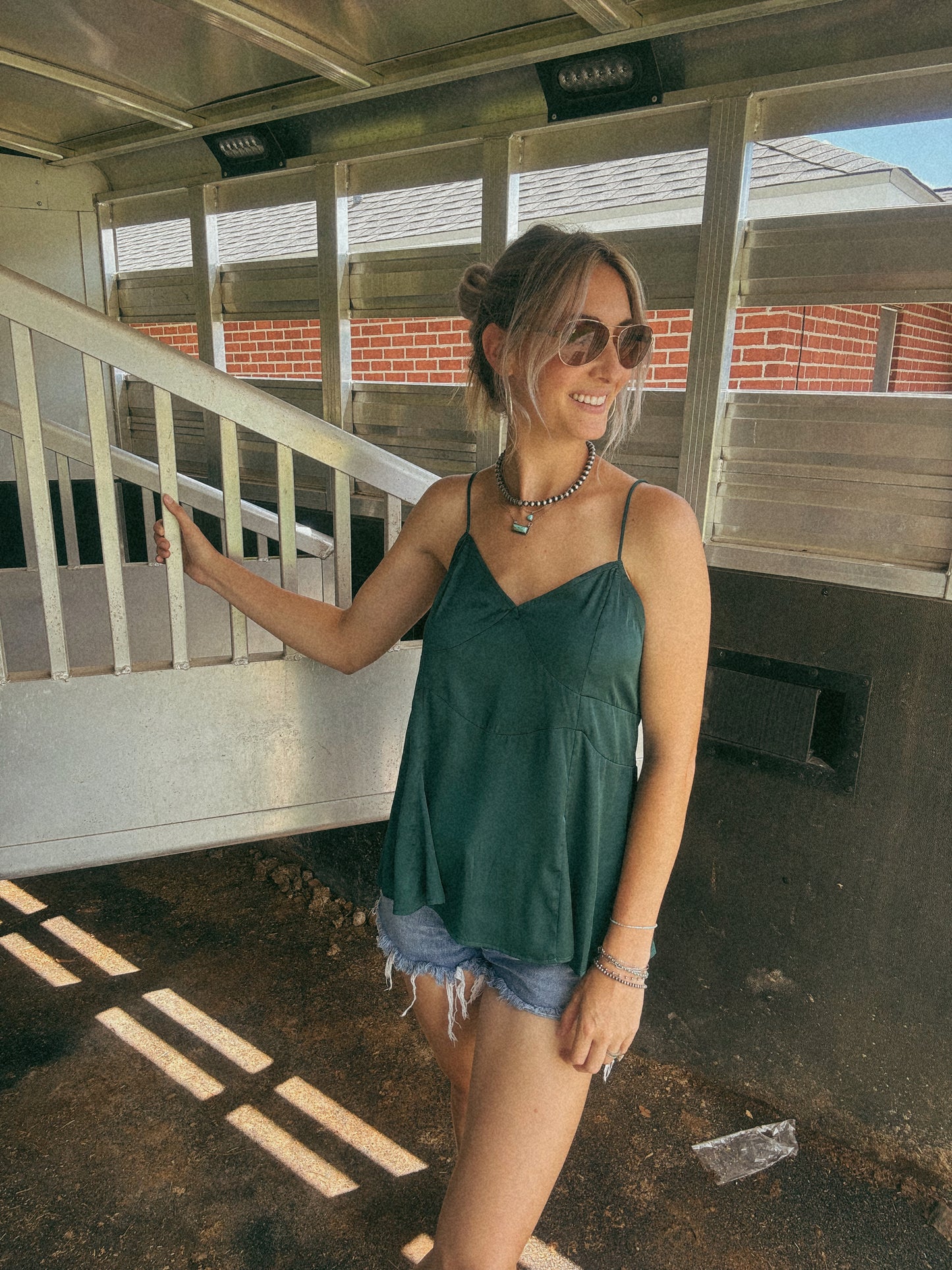 The Sutton Top in Emerald