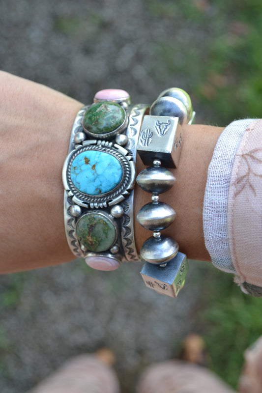 sharon cooley 14mm navajo pearl stretch bracelet