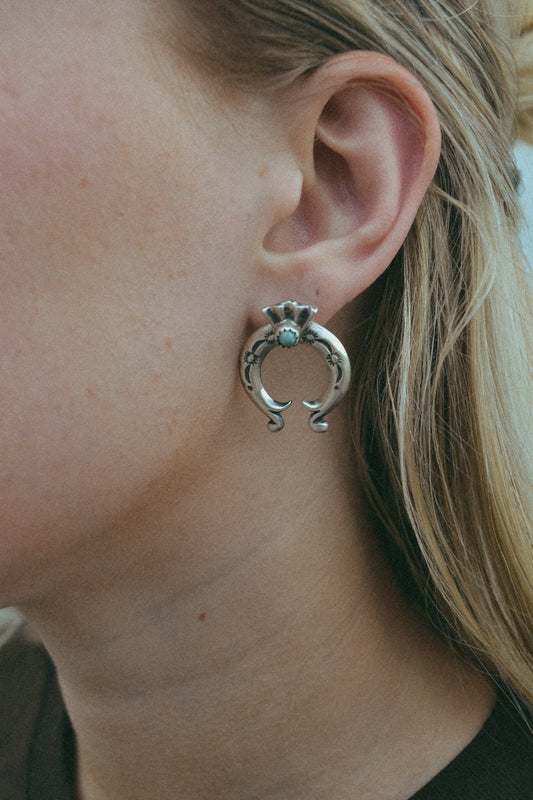 Turquoise naja stud earrings