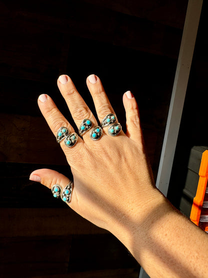 Ring adjustsble - turquoise and sterling silver