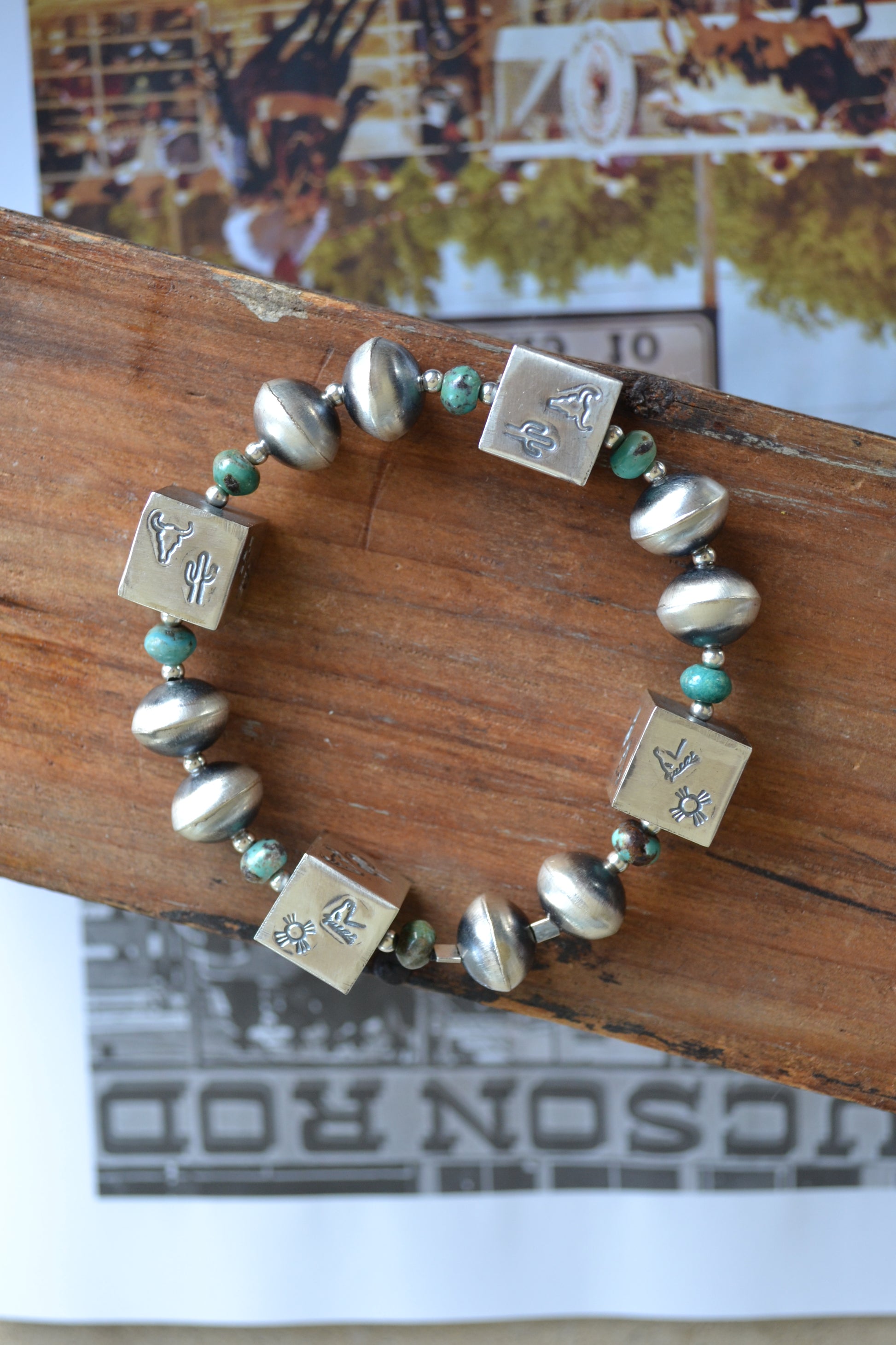 sharon cooley 14mm navajo pearl stretch bracelet