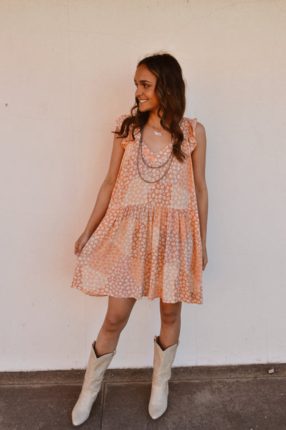 The Ava Dress in Coral MEDIUM