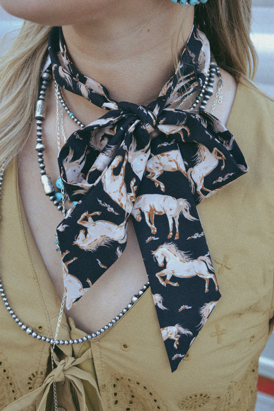 horse print twilly scarf