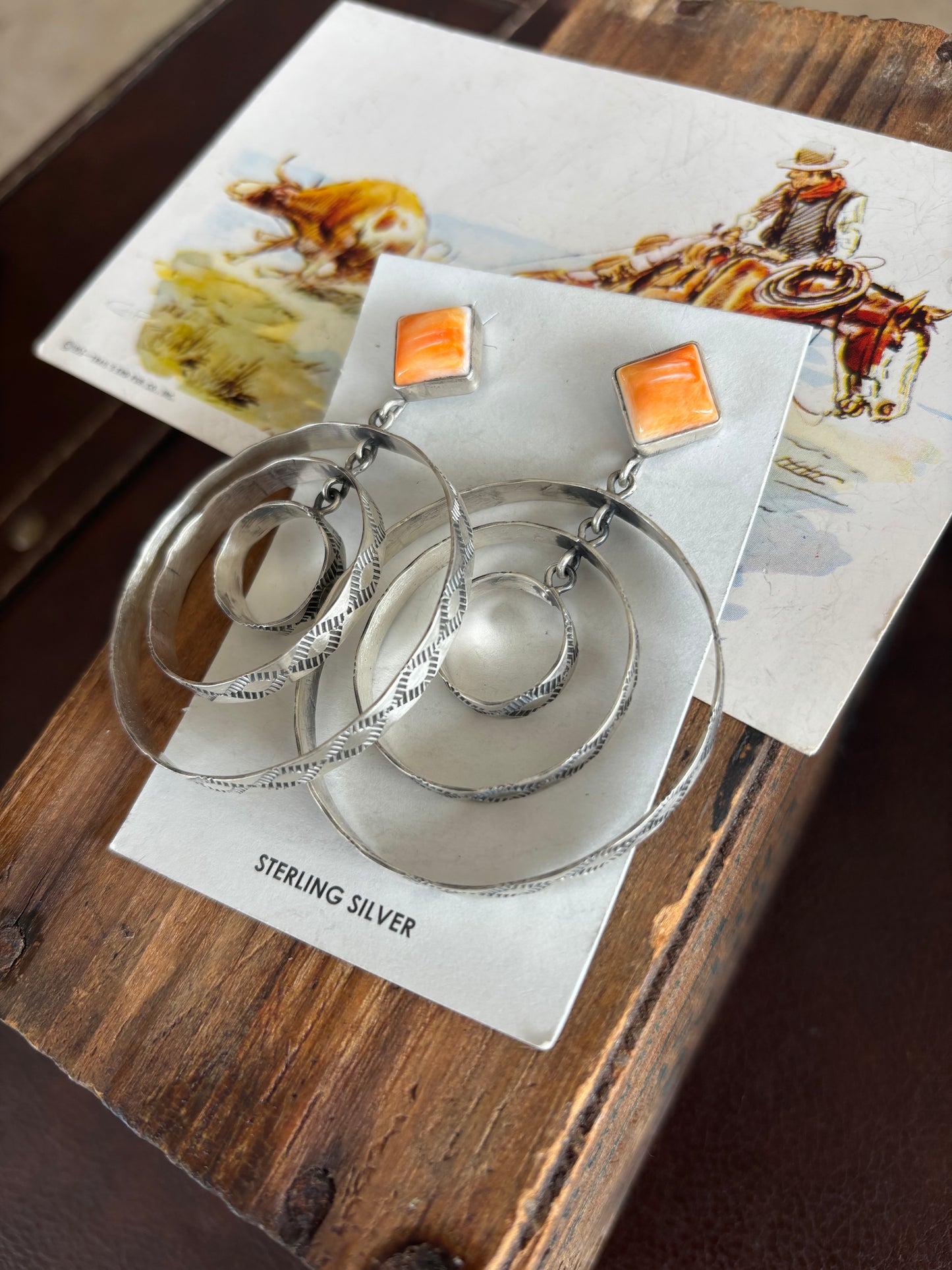 The Canova Hoops in Orange Spiny